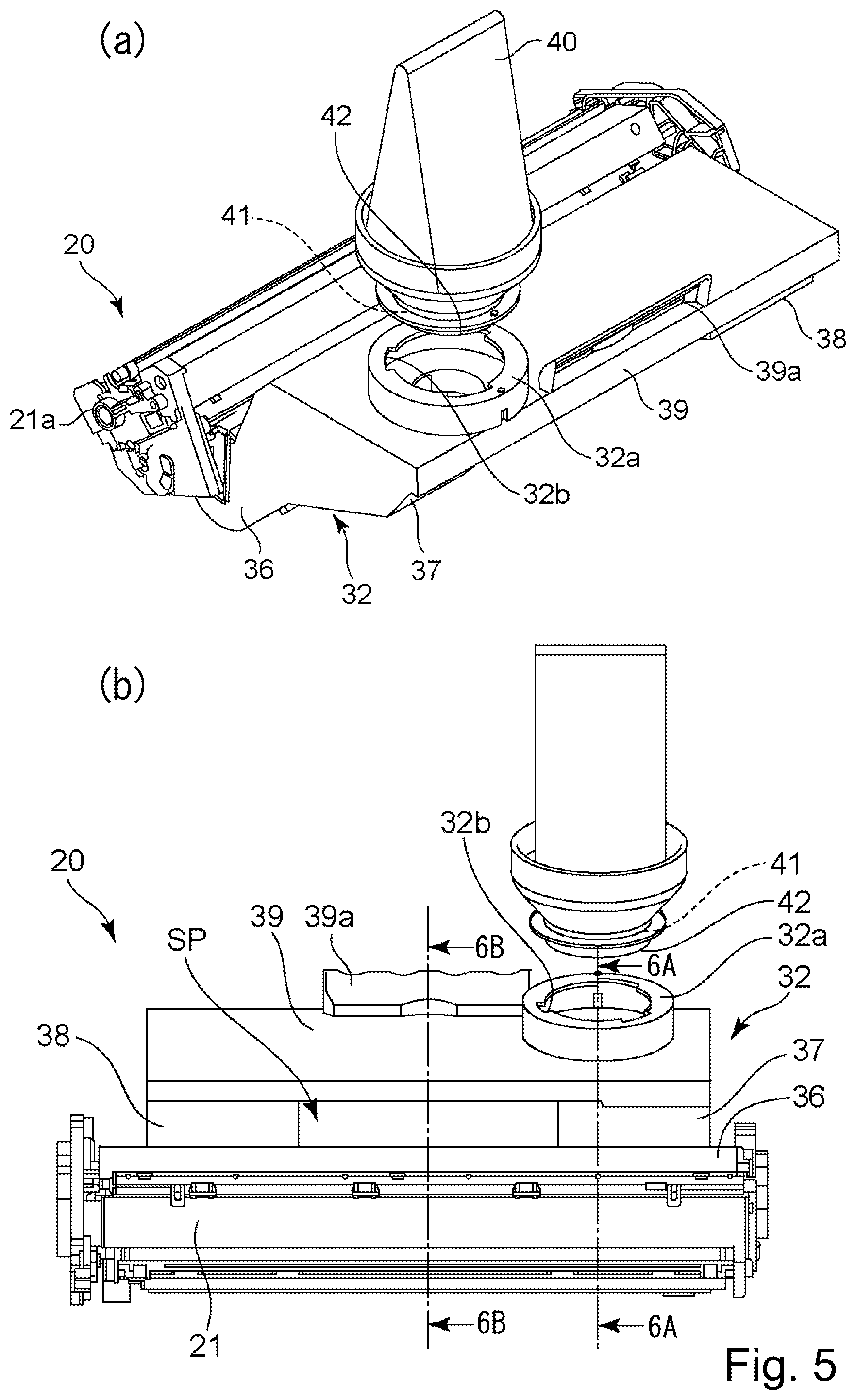 Patent US12422765 Figure 5 – Toner container including a pouch and portions supporting the pouch