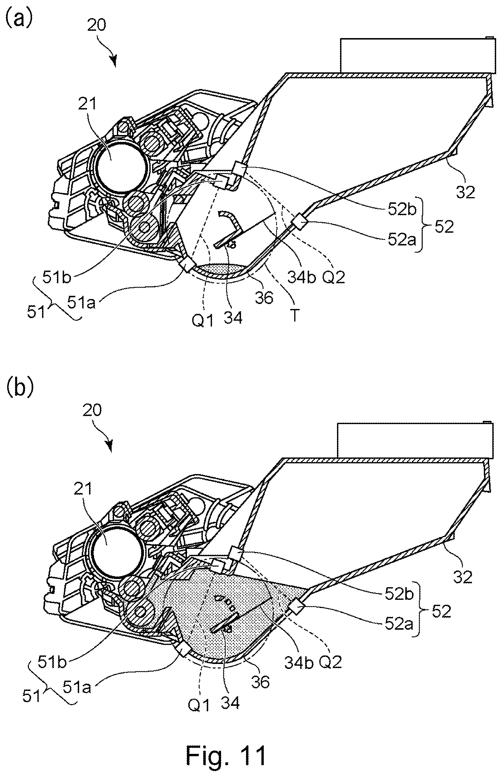 Patent US12422765 Figure 11 – Toner container including a pouch and portions supporting the pouch