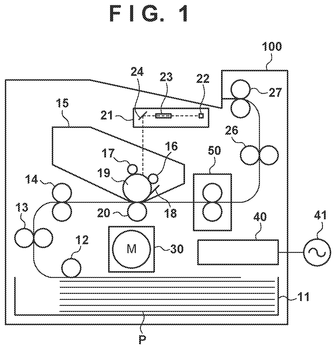 Patent US12422769 Figure 1 – Structure for electrically protecting fixing apparatus provided in image forming apparatus