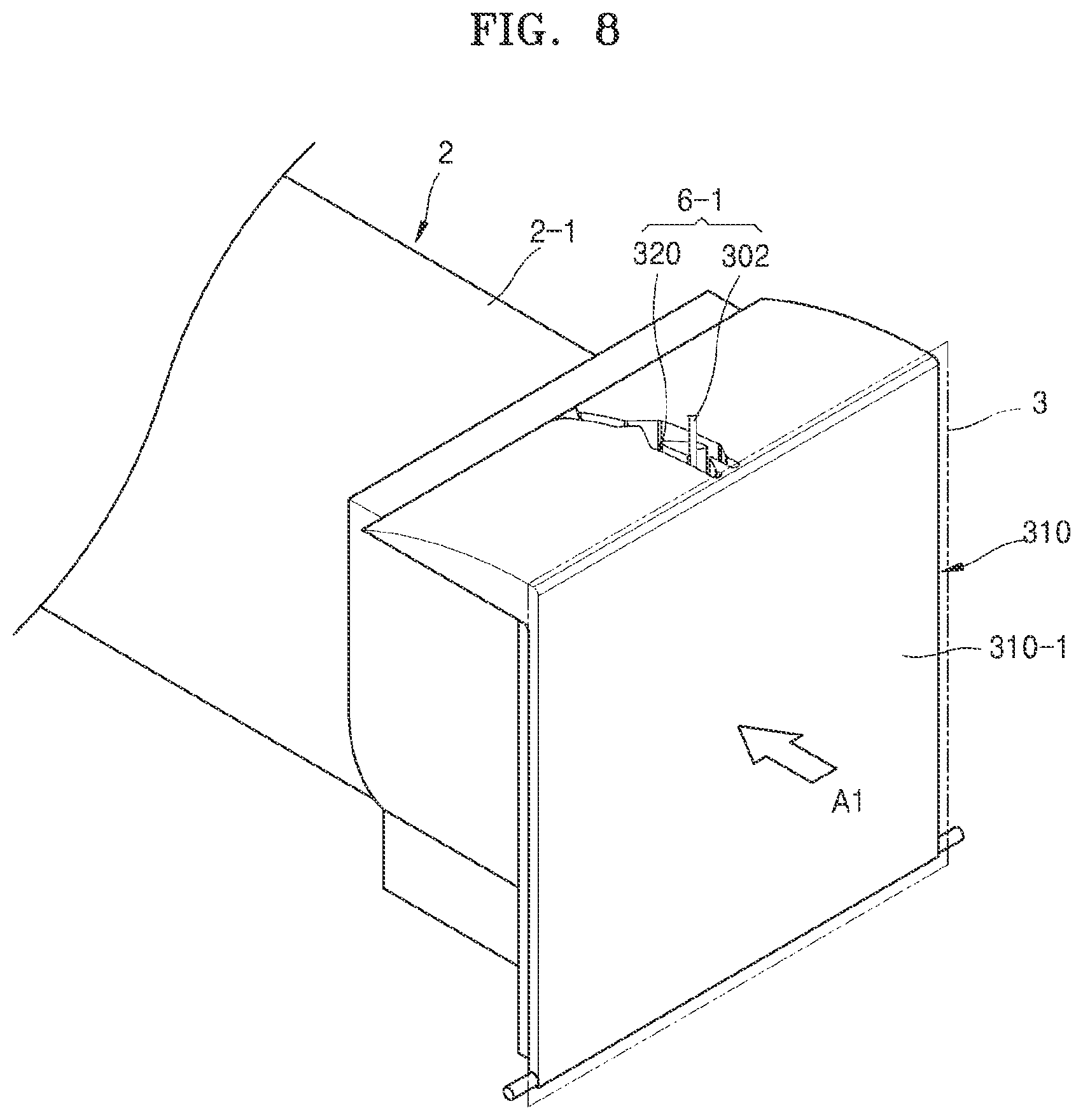 Patent US12422775 Figure 8 – Unlocking toner cartridge by click operation