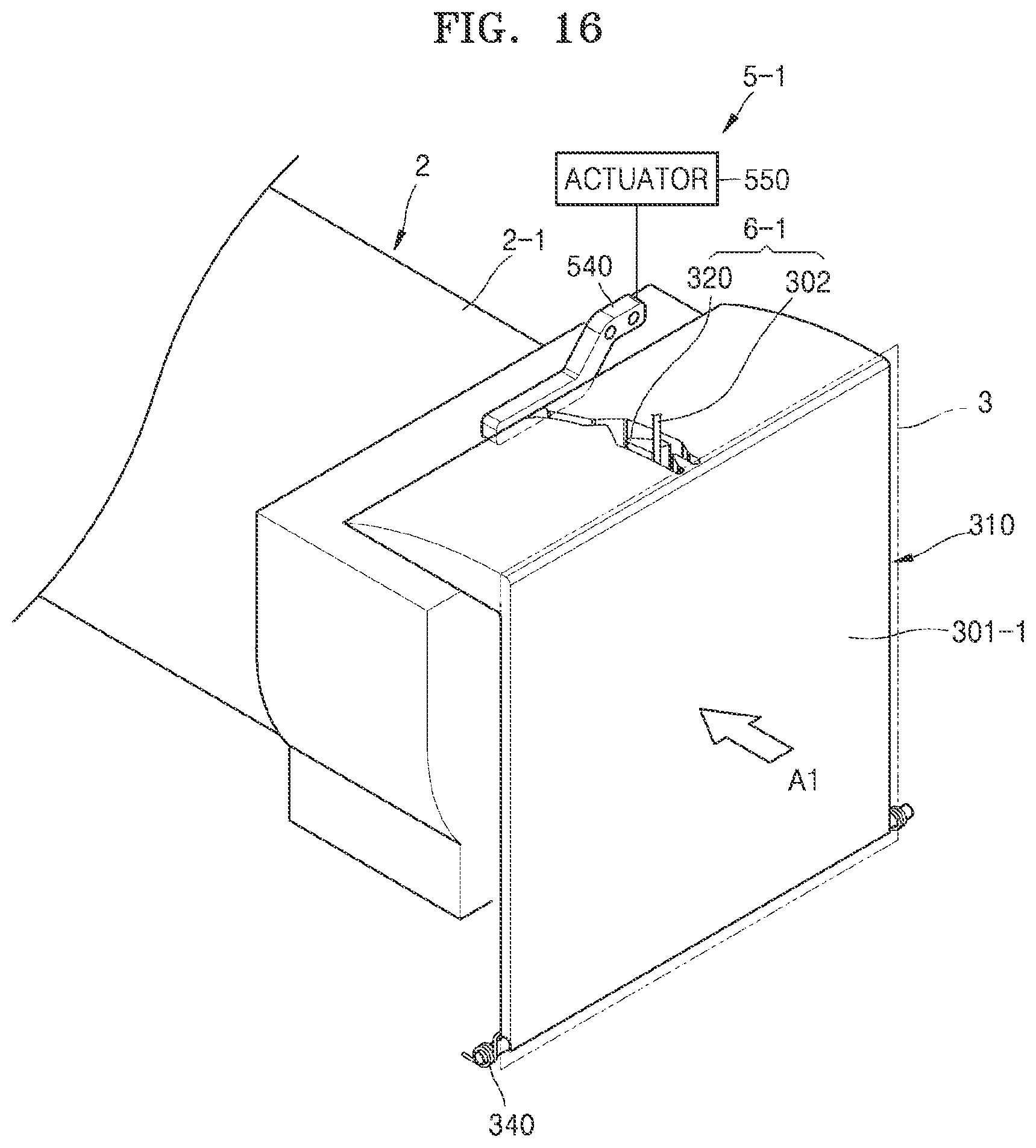 Patent US12422775 Figure 16 – Unlocking toner cartridge by click operation