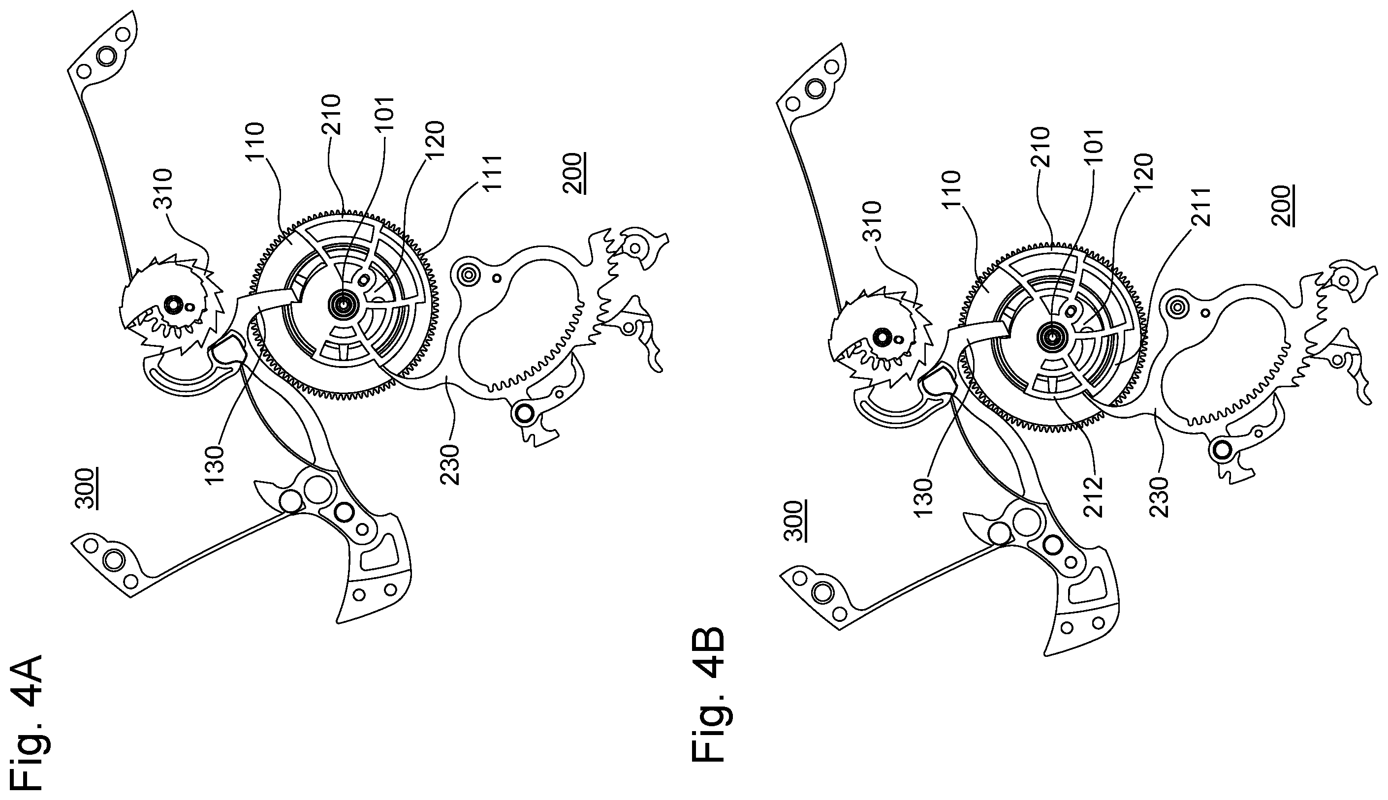 Patent US12422782 Figure 4 – Safety device and striking-work mechanism