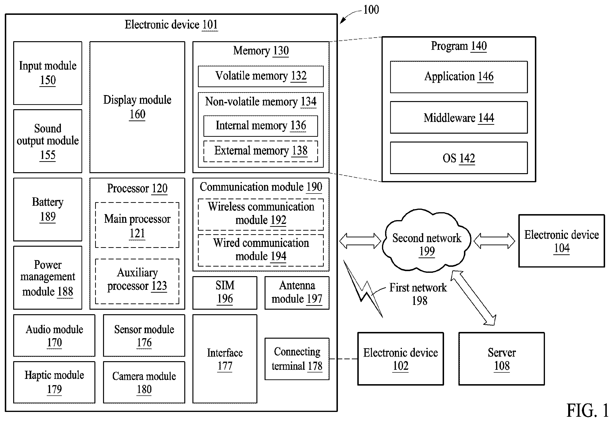 Patent US12422786 Figure 1 – Wearable electronic device