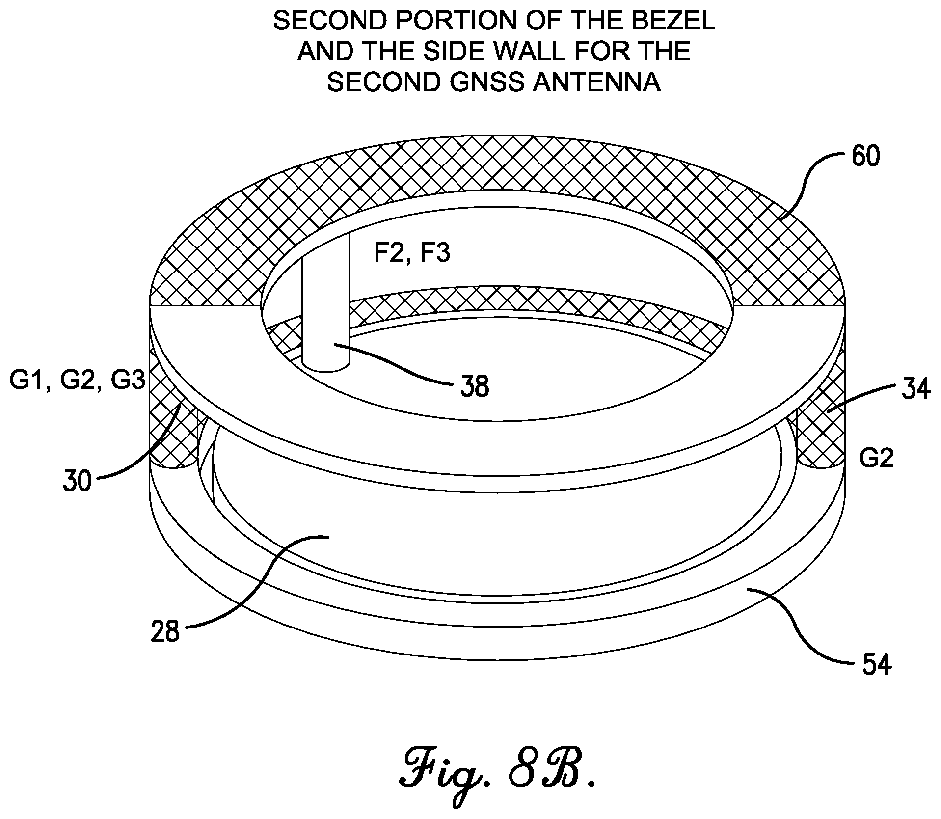 Patent US12422787 Figure 7 – Conductive watch housing with slot antenna configuration