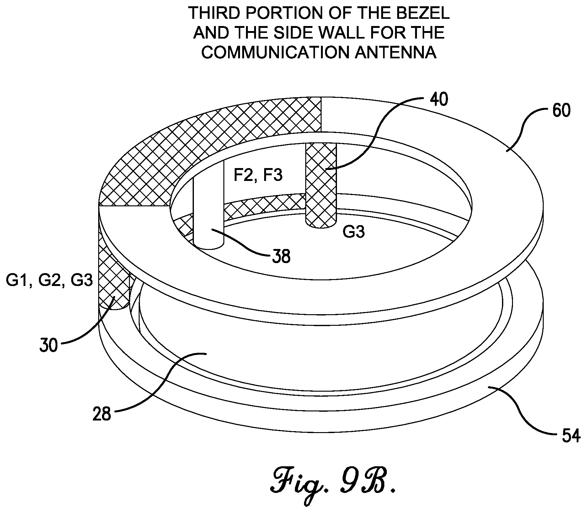 Patent US12422787 Figure 9 – Conductive watch housing with slot antenna configuration