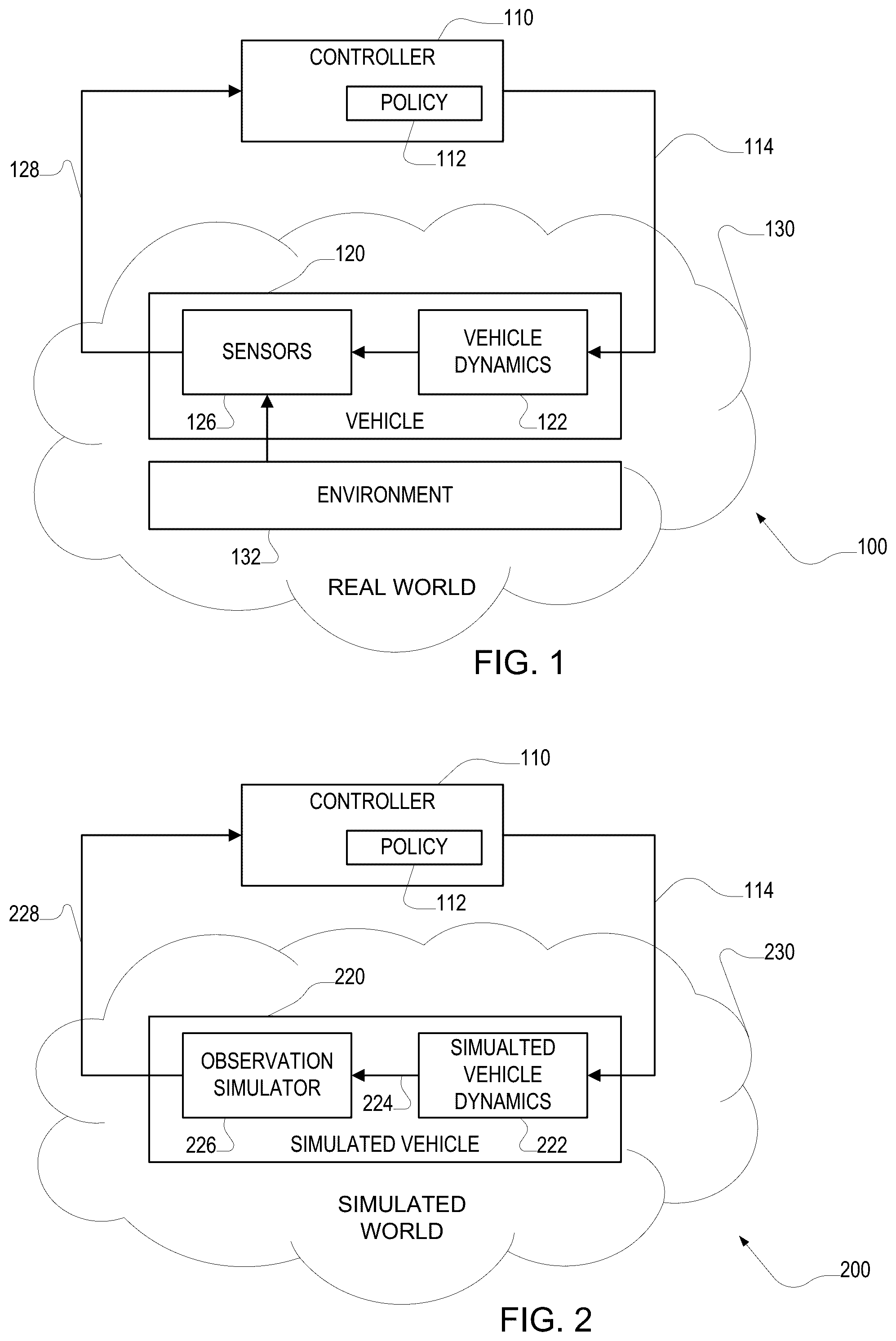 Patent US12422791 Figure 1 – Simulation-based training of an autonomous vehicle