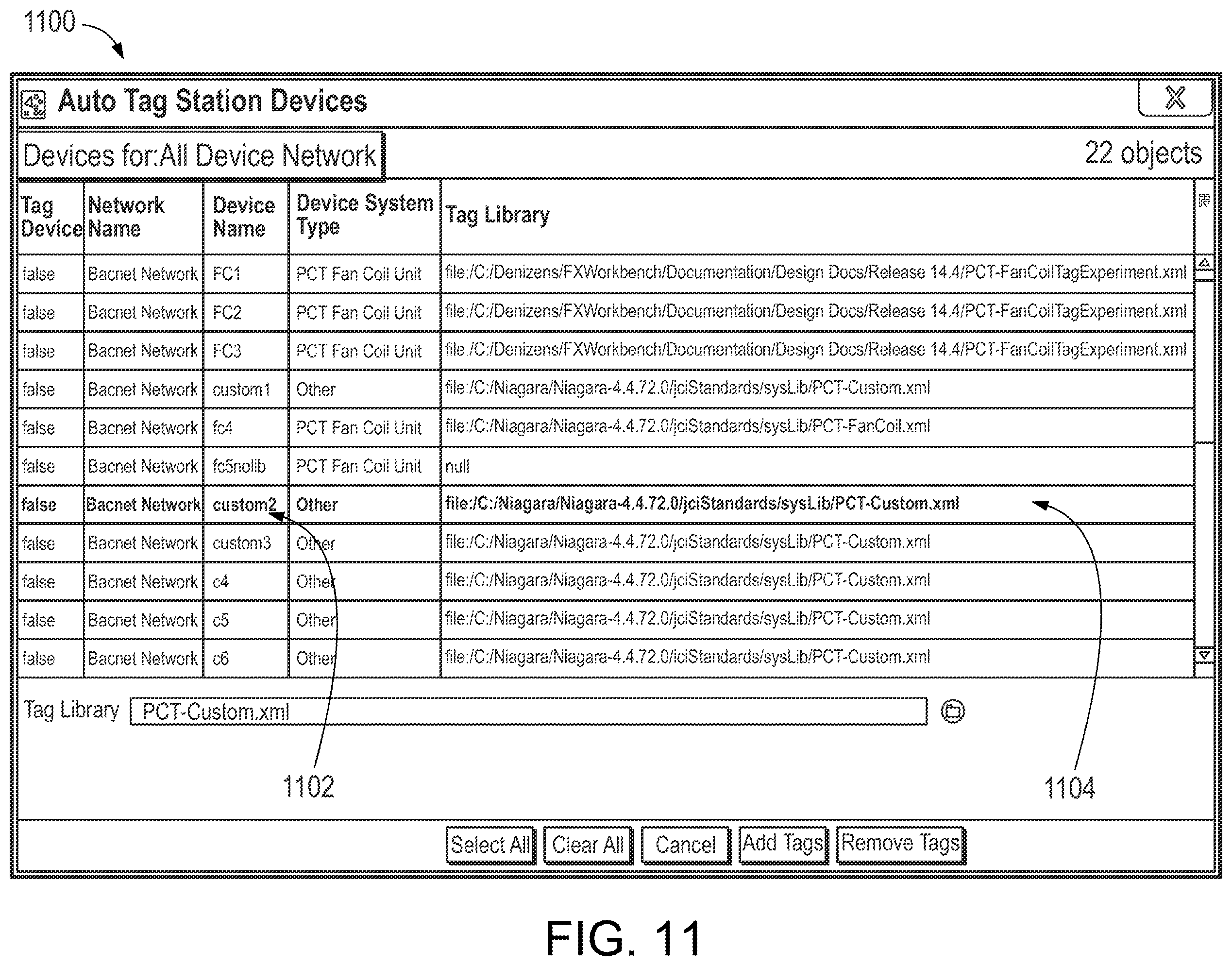 Patent US12422806 Figure 11 – Building automation systems with automatic metadata tagging and viewing