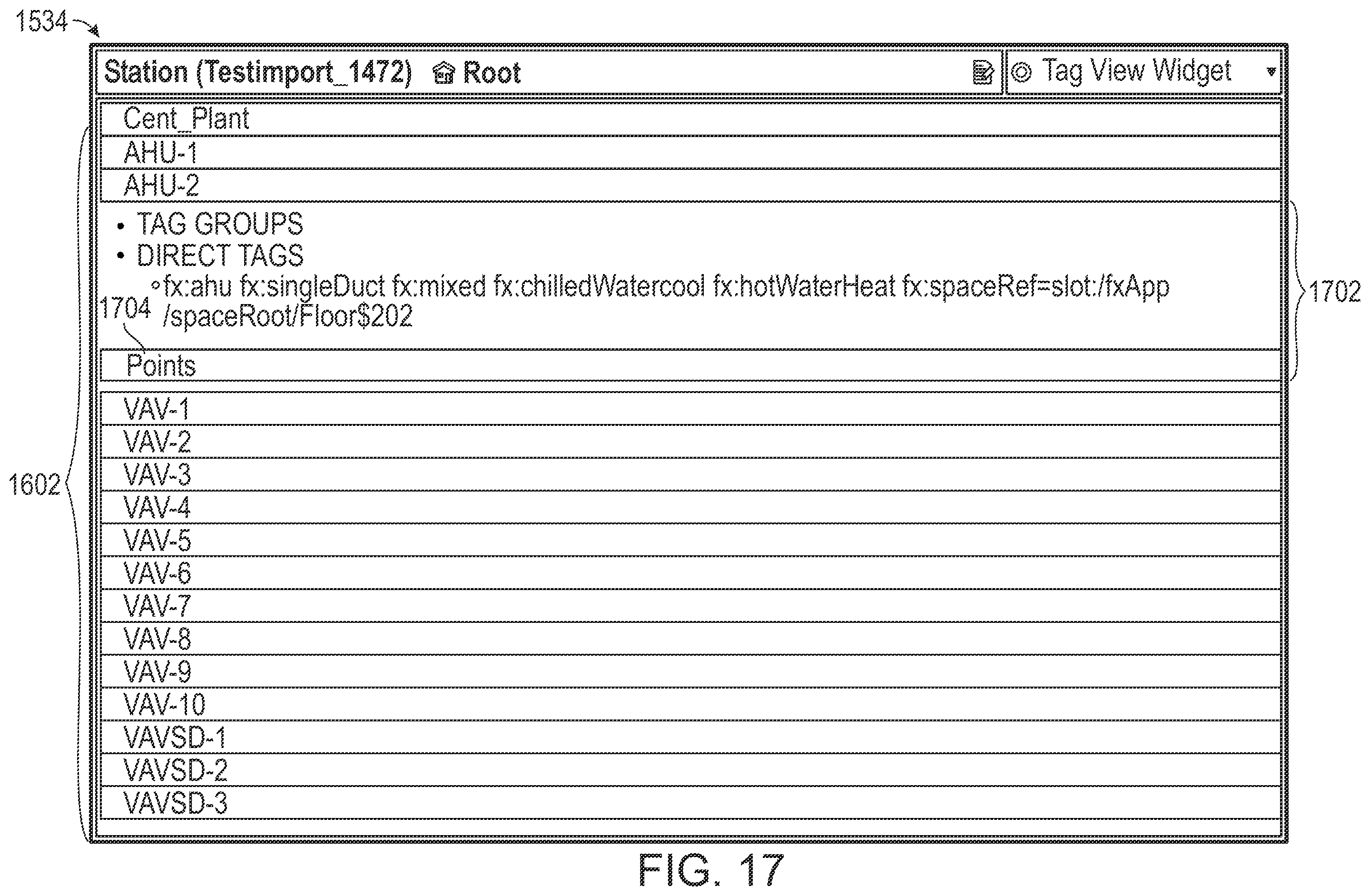 Patent US12422806 Figure 17 – Building automation systems with automatic metadata tagging and viewing