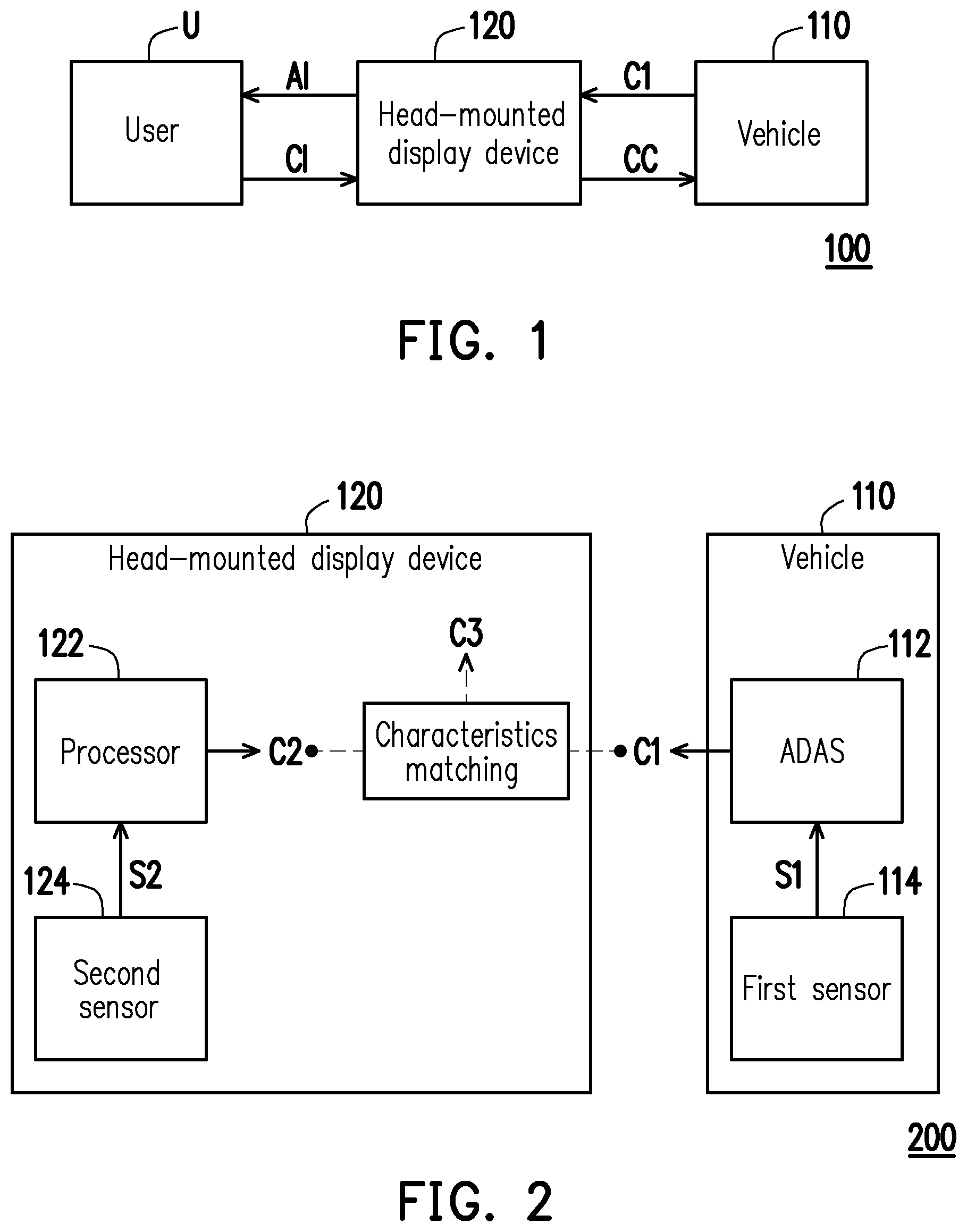 Patent US12422845 — Vehicle control system, head-mounted display device, and vehicle control method — Figure 1
