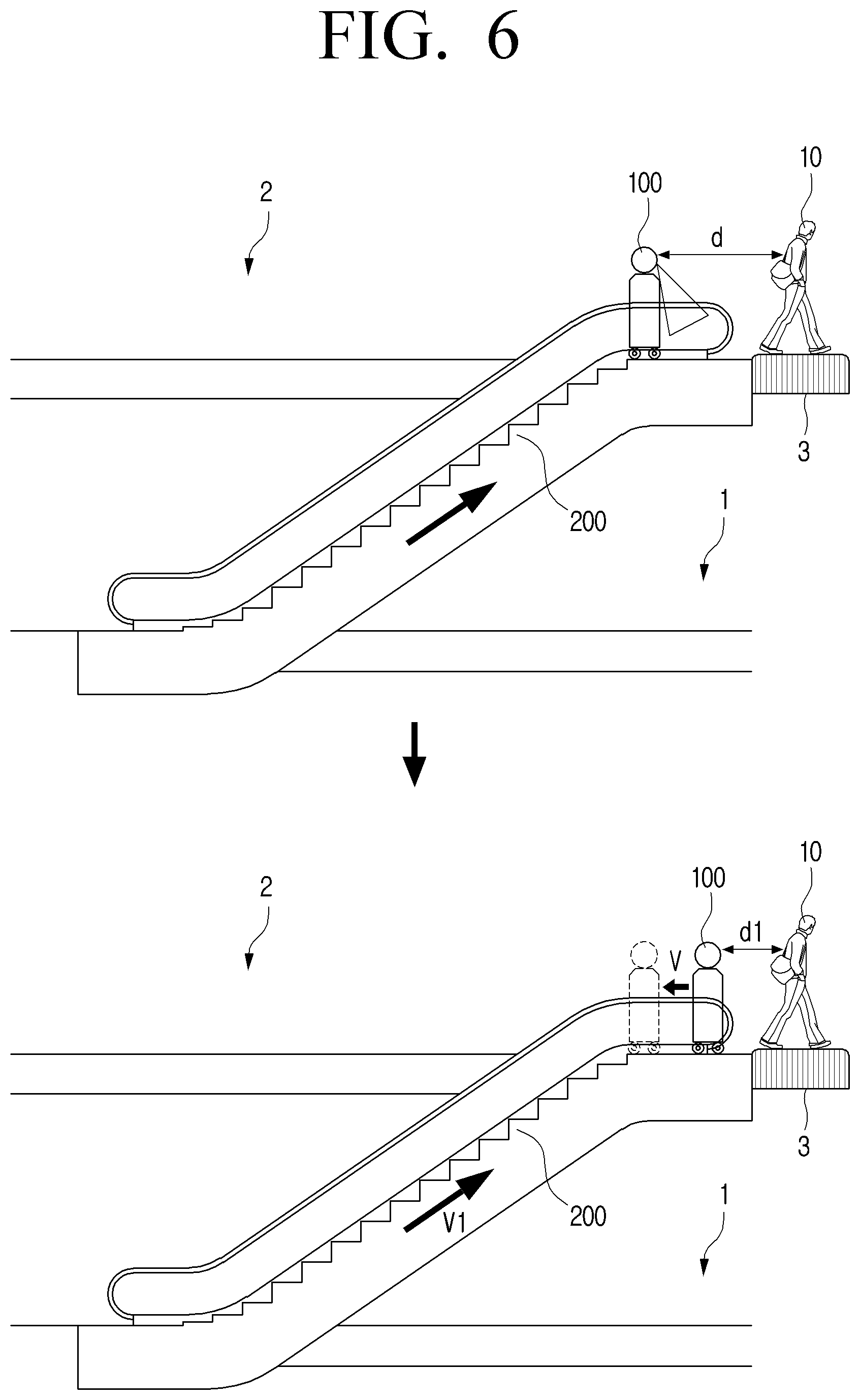 Patent US12422851 Figure 6 – Robot operable to disembark from escalator and method of controlling same