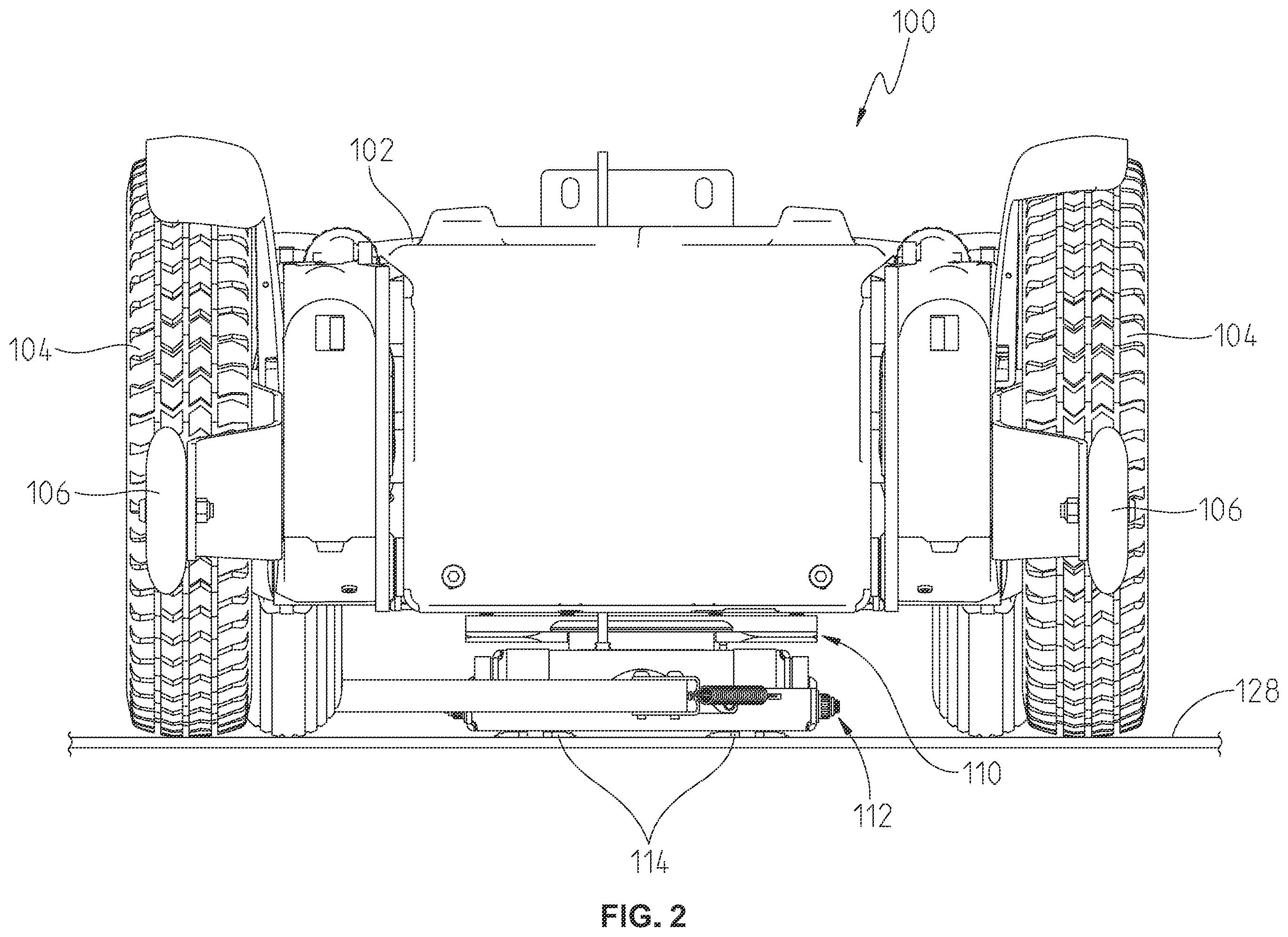 Patent US12422852 Figure 2 – Wheelchair system and method of use