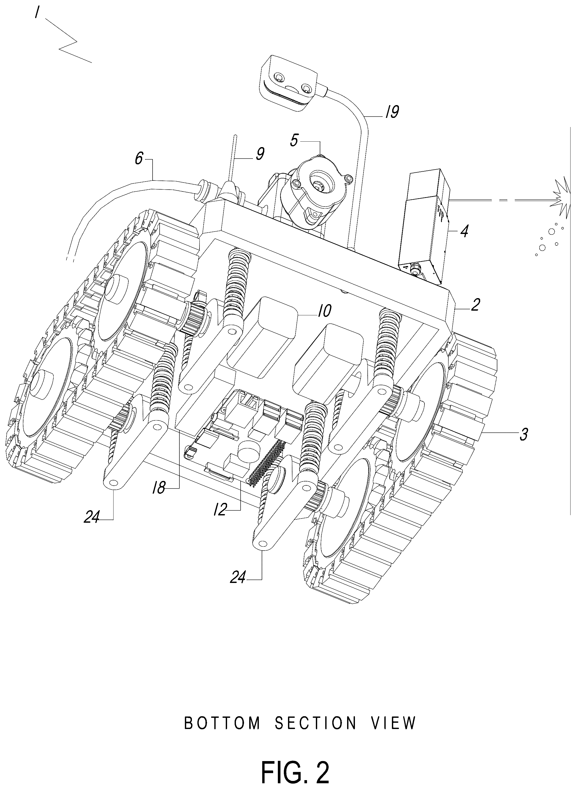 Patent US12422864 Figure 2 – Mobile IoT unit for cleaning grease vents