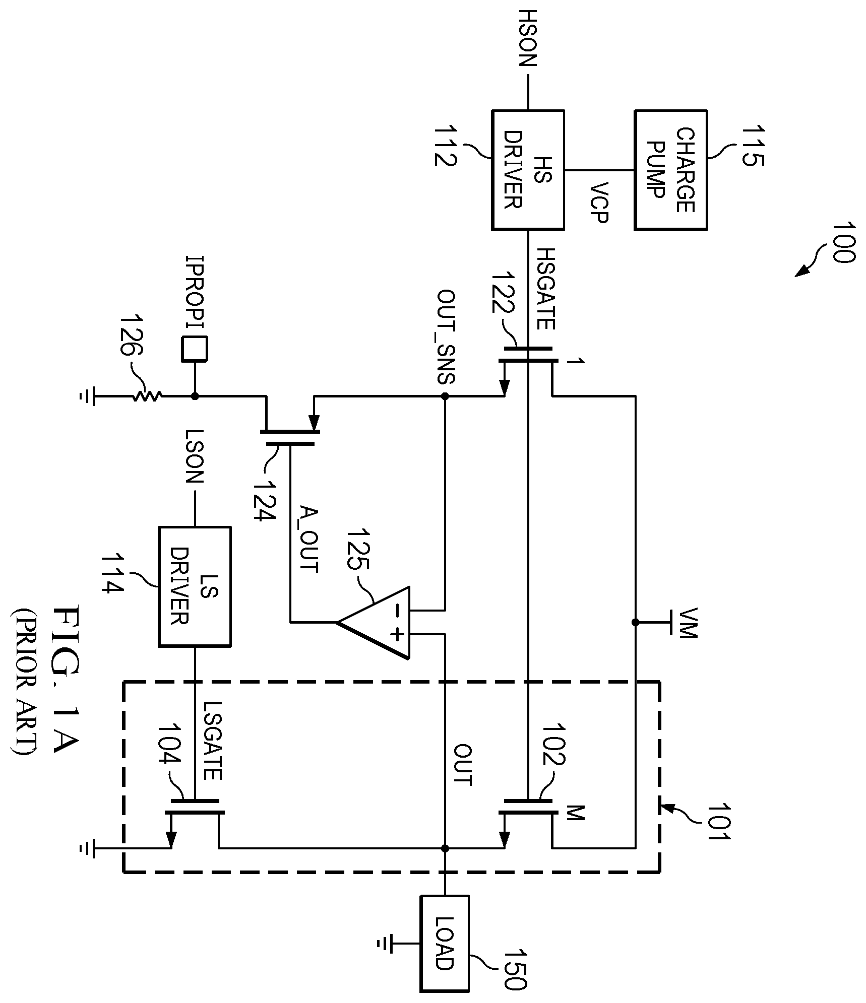 Patent US12422873 Figure 1 – Bias generation for bridge driver load current sensing