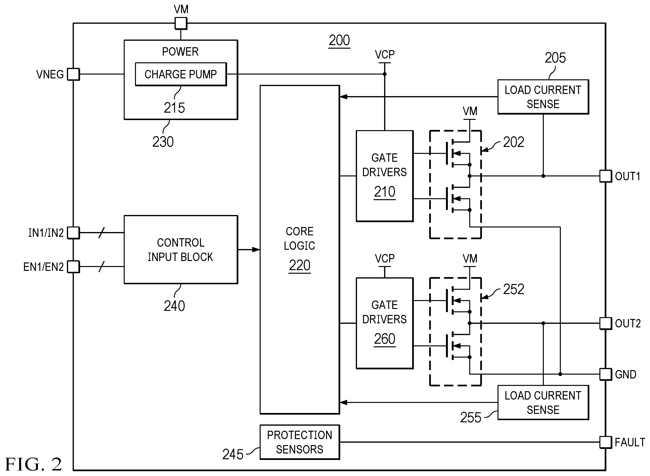 Patent US12422873 Figure 3 – Bias generation for bridge driver load current sensing
