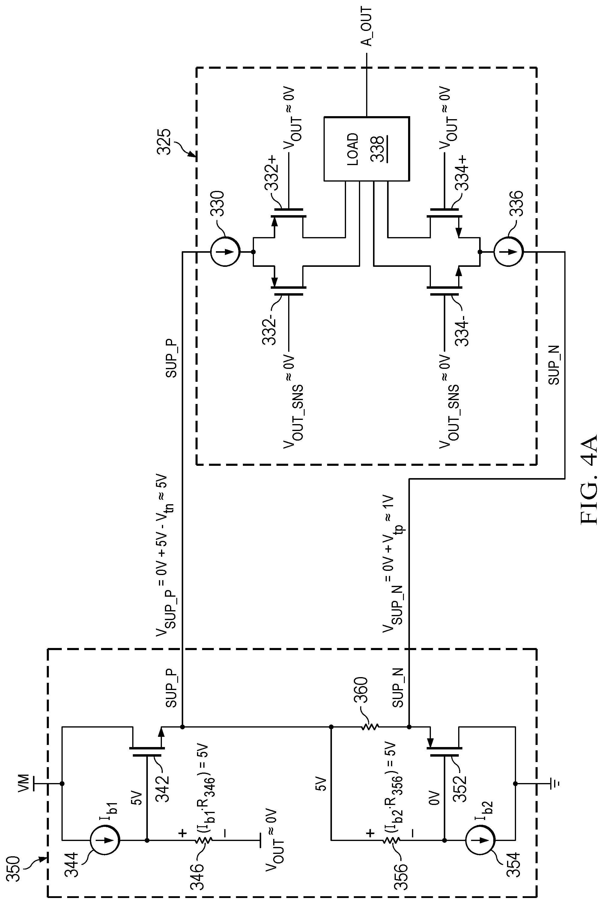 Patent US12422873 Figure 5 – Bias generation for bridge driver load current sensing