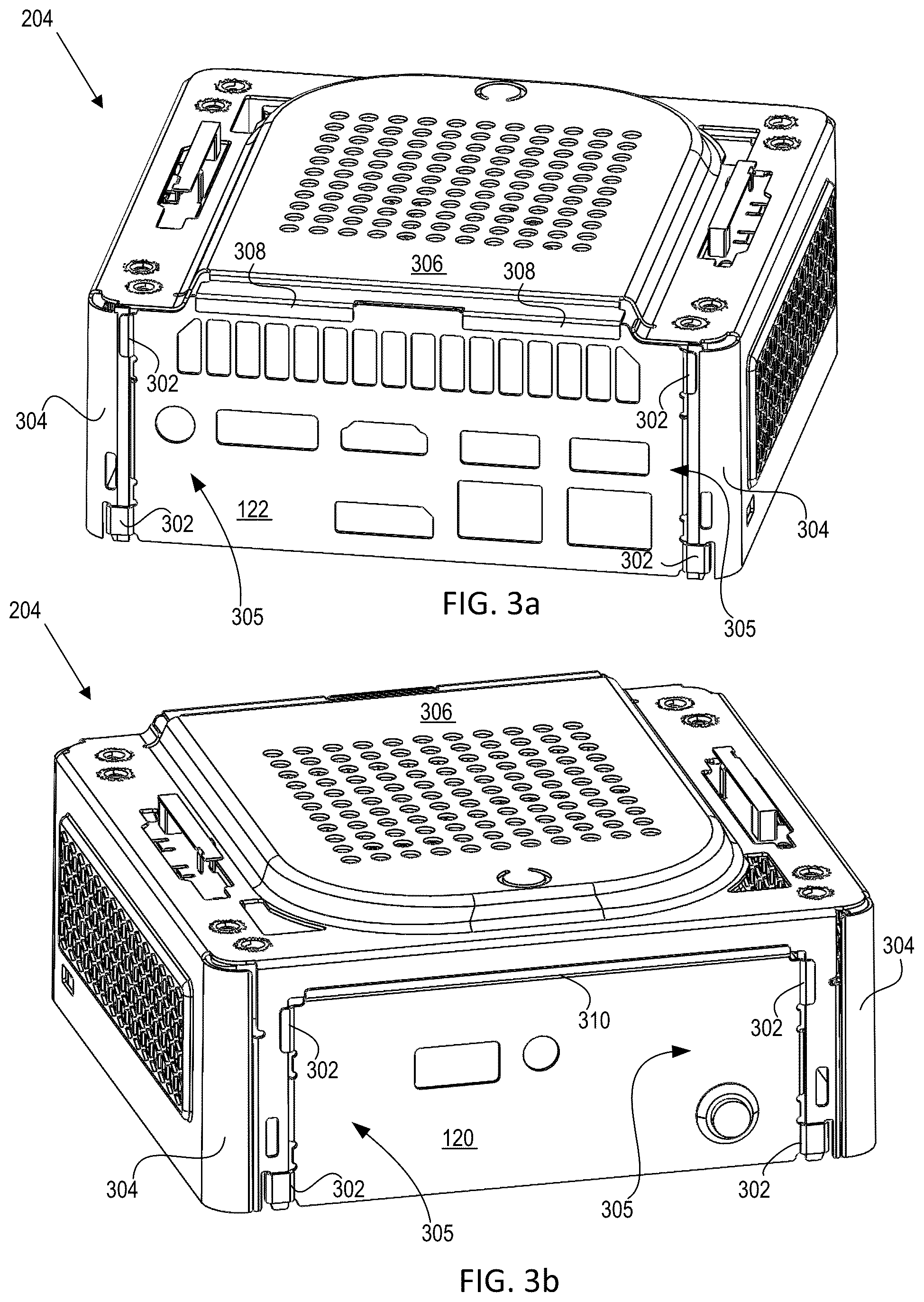 Patent US12422884 Figure 3 – Computer case with modular I/O panels