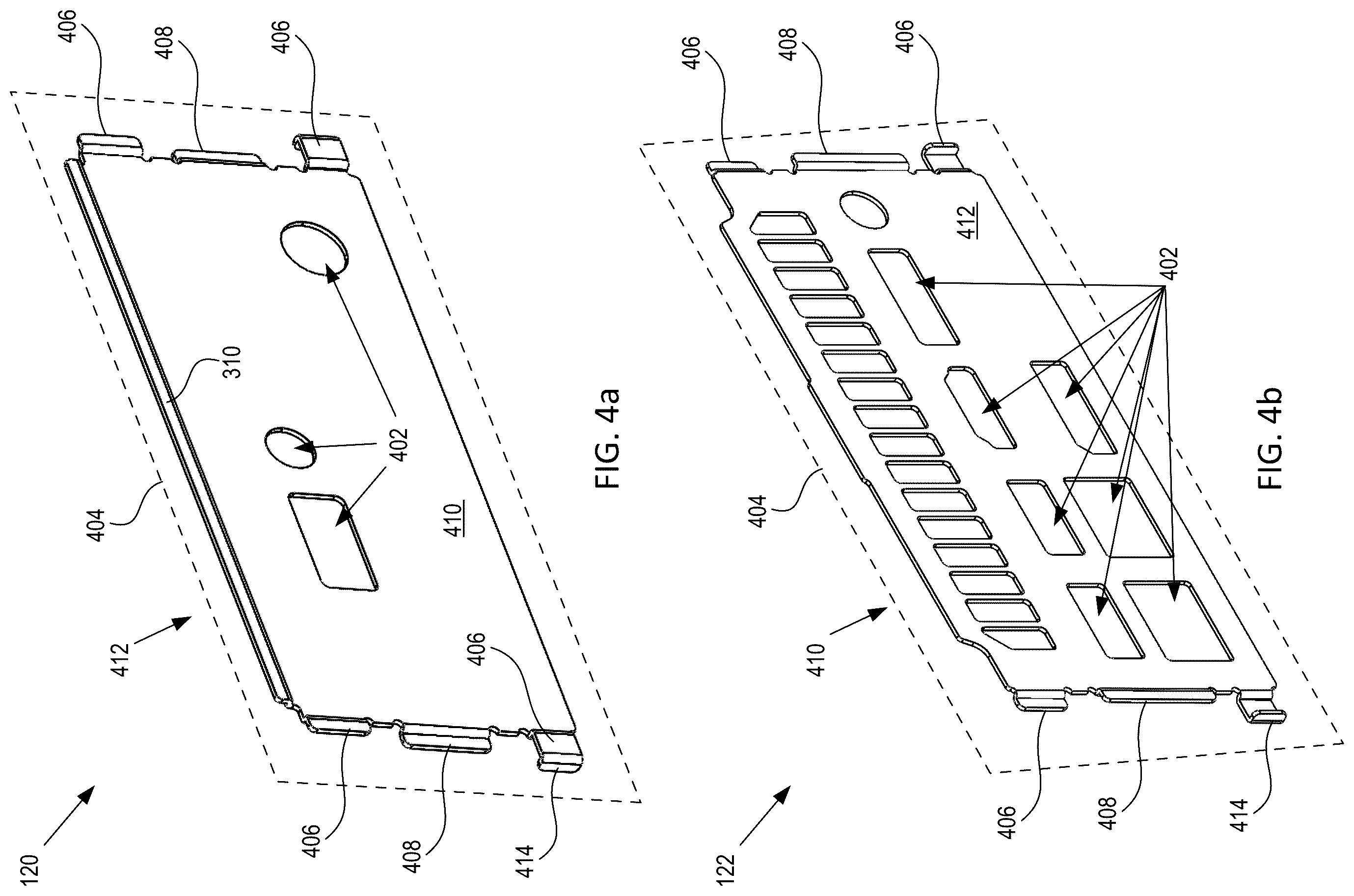 Patent US12422884 Figure 4 – Computer case with modular I/O panels
