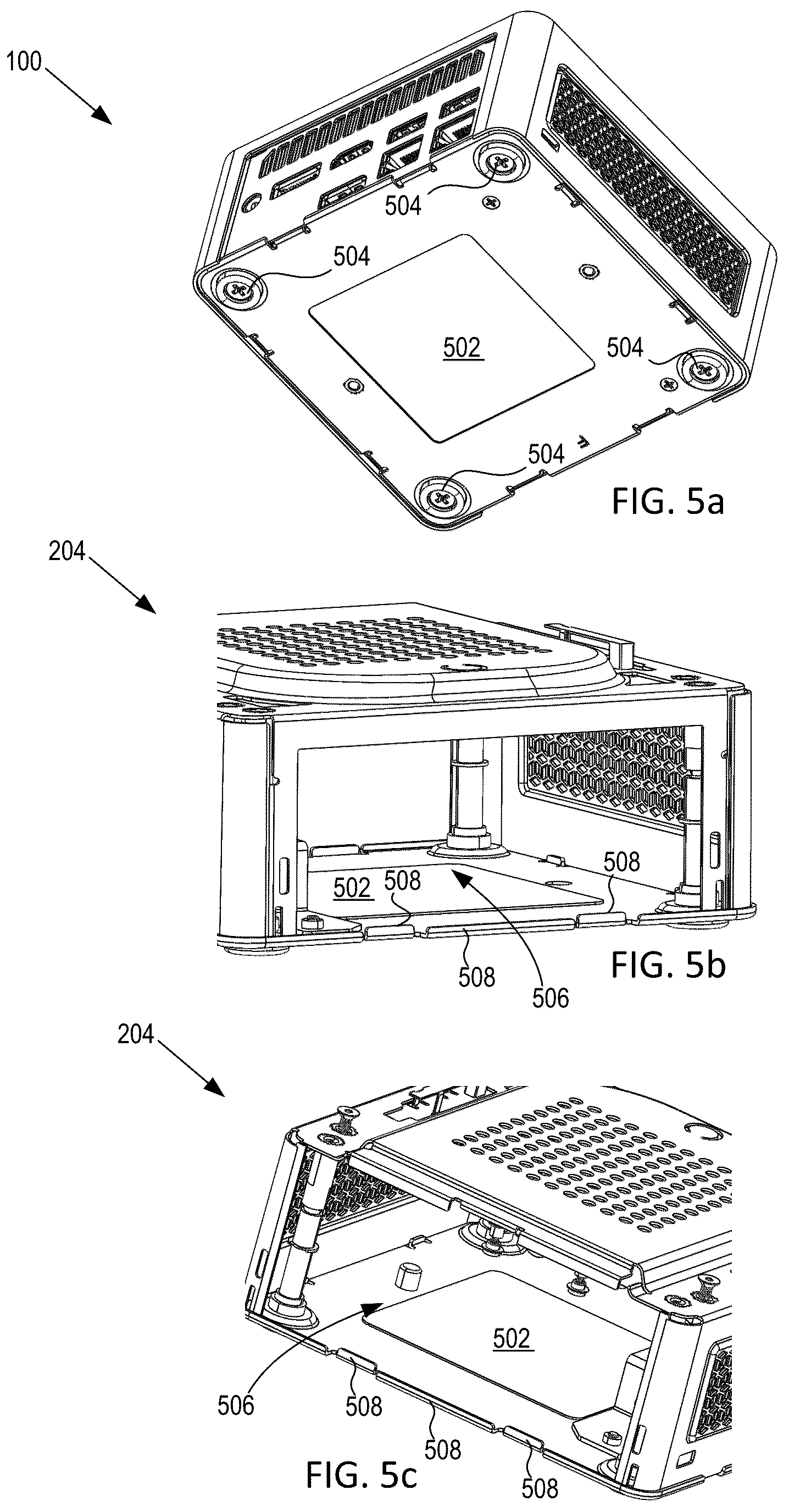 Patent US12422884 Figure 5 – Computer case with modular I/O panels
