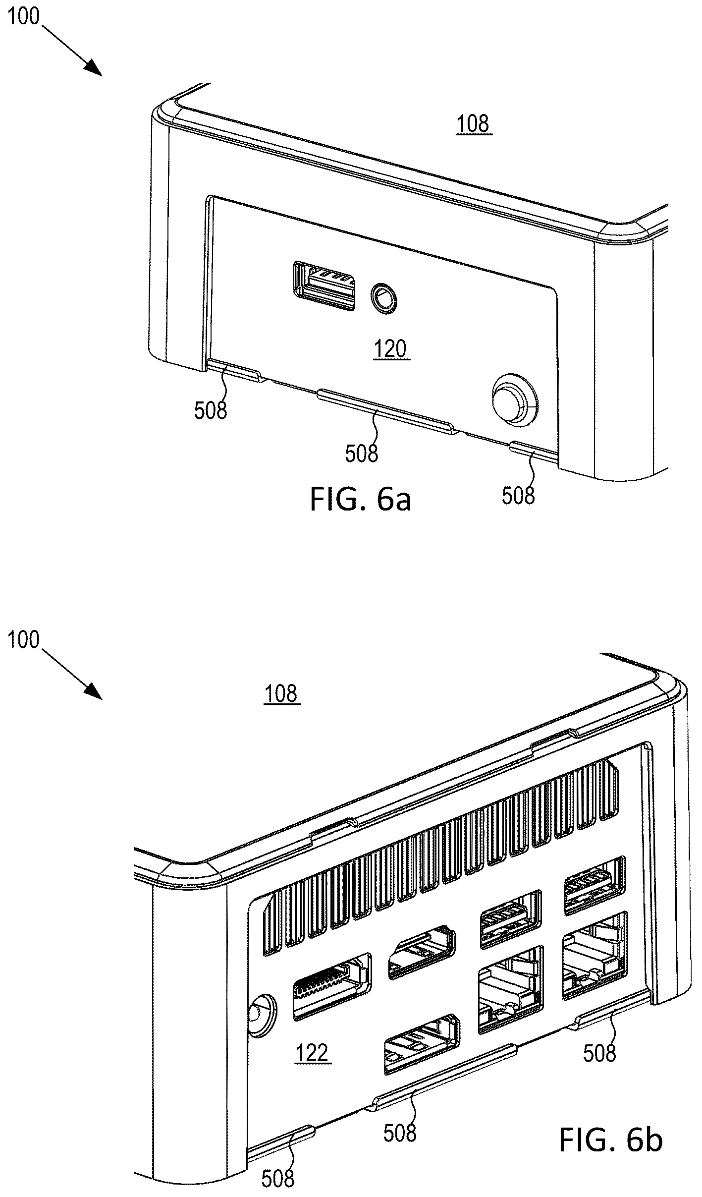 Patent US12422884 Figure 6 – Computer case with modular I/O panels