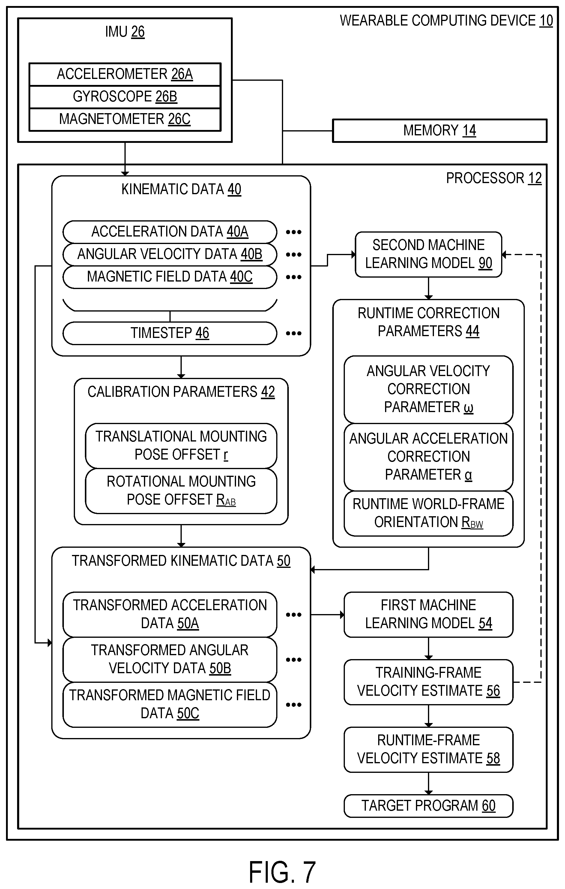 Patent US12422888 Figure 8 – Estimating runtime-frame velocity of wearable device
