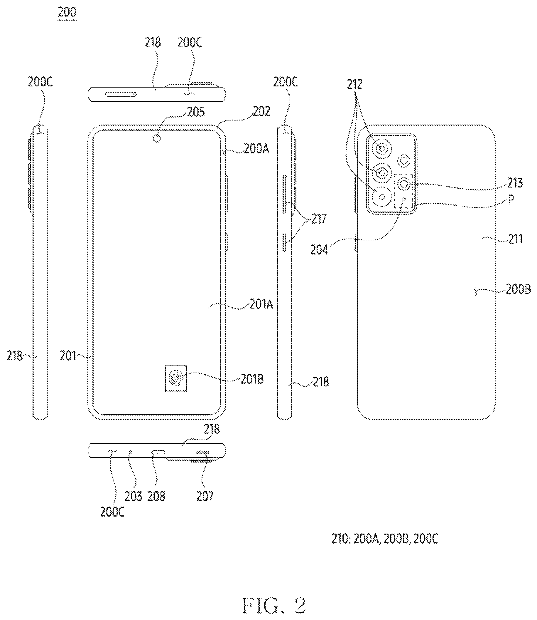Patent US12422891 Figure 2 – Electronic device including connecting member of internal structure