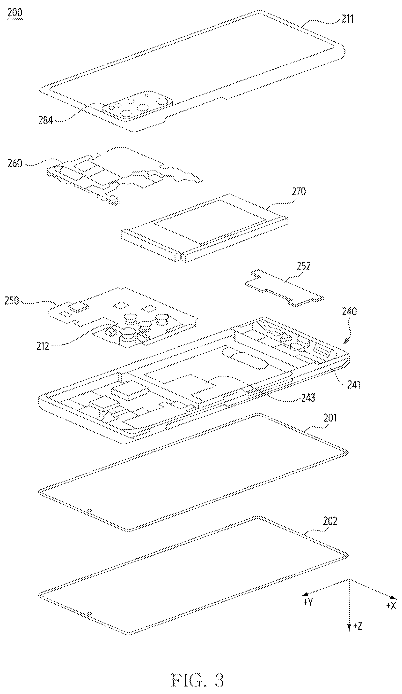 Patent US12422891 Figure 3 – Electronic device including connecting member of internal structure