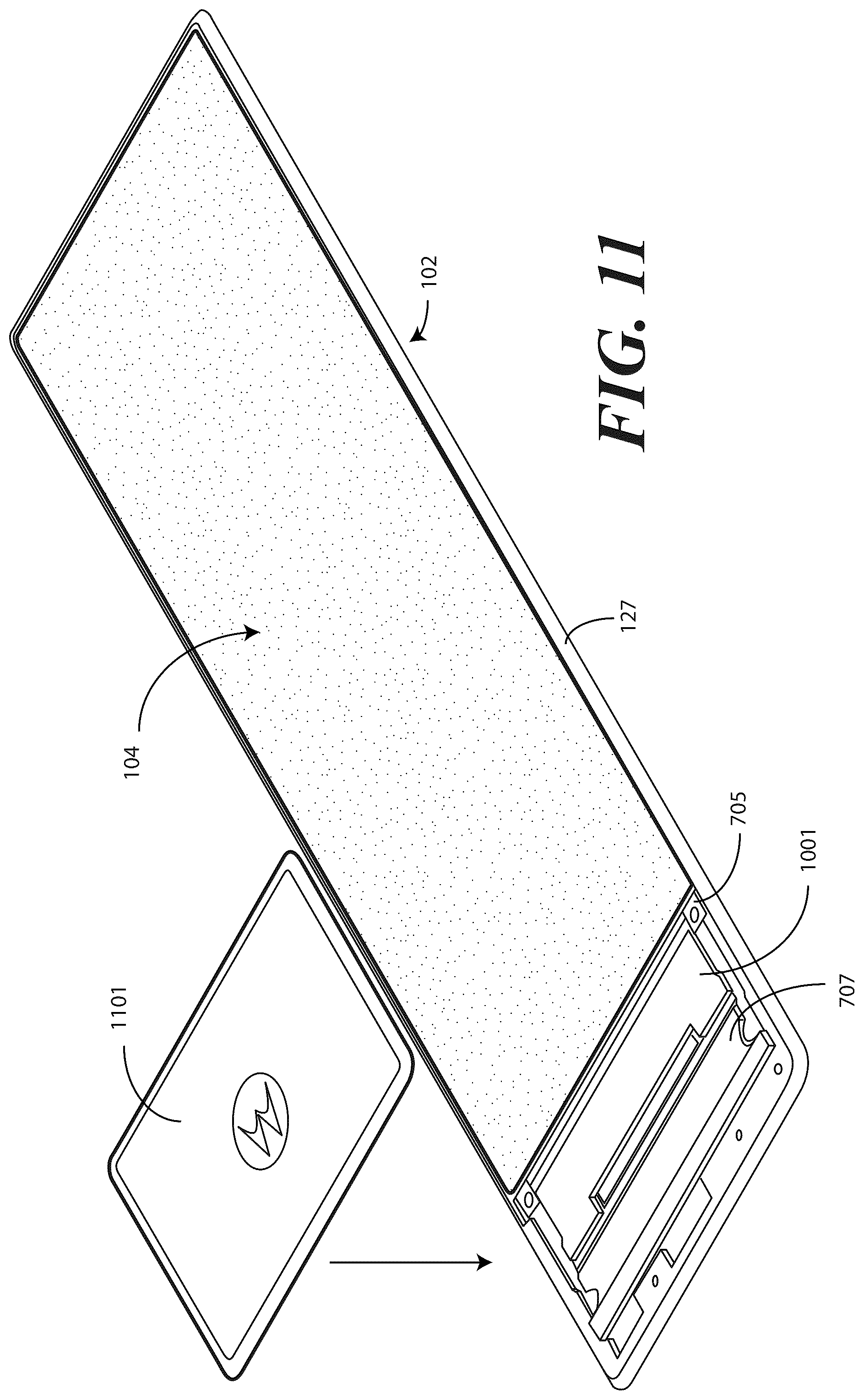 Patent US12422893 Figure 9 – Electronic devices with translating flexible display and corresponding methods