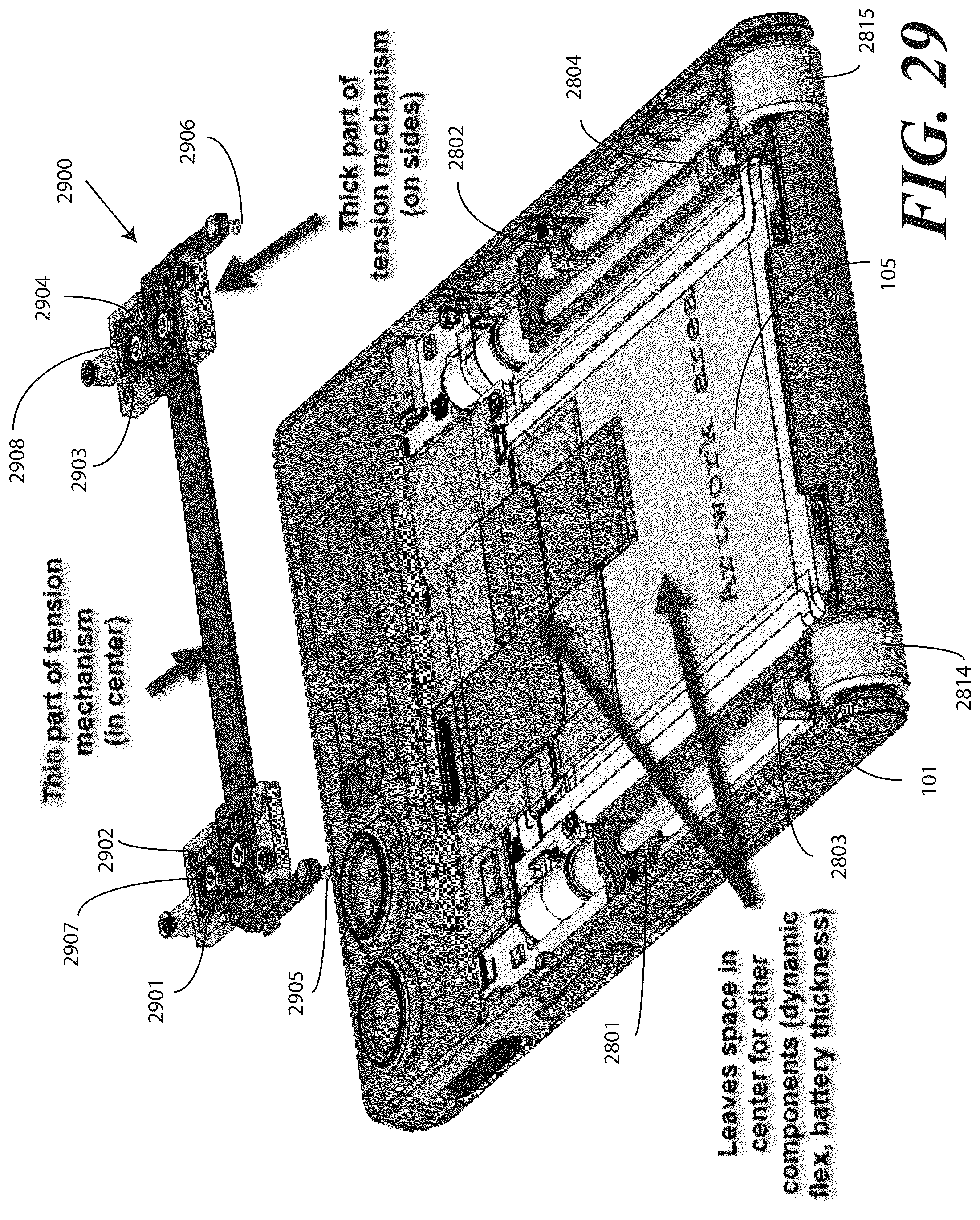 Patent US12422893 Figure 18 – Electronic devices with translating flexible display and corresponding methods
