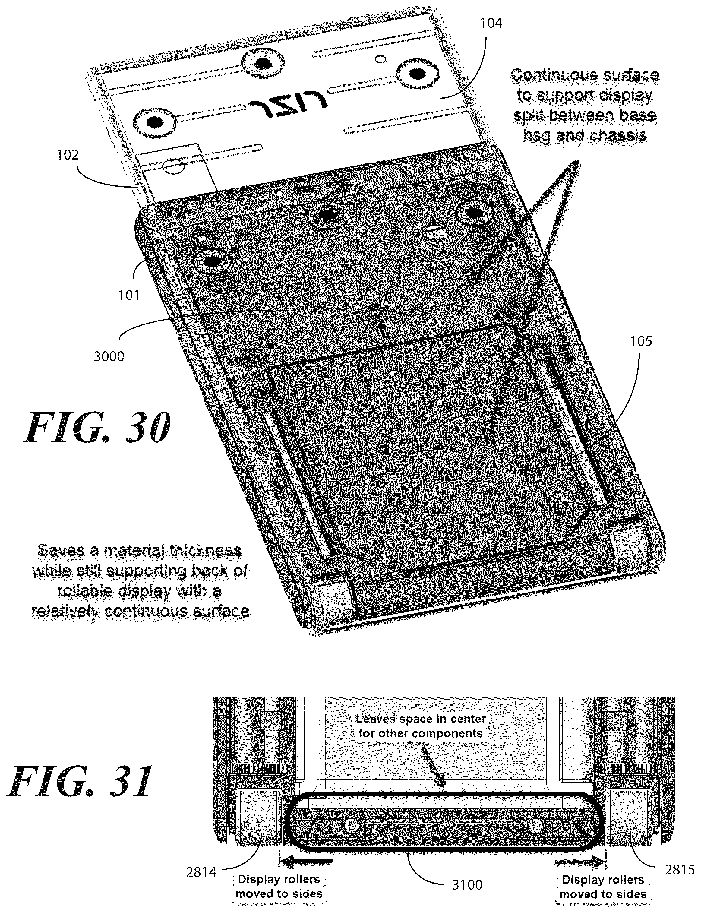 Patent US12422893 Figure 19 – Electronic devices with translating flexible display and corresponding methods