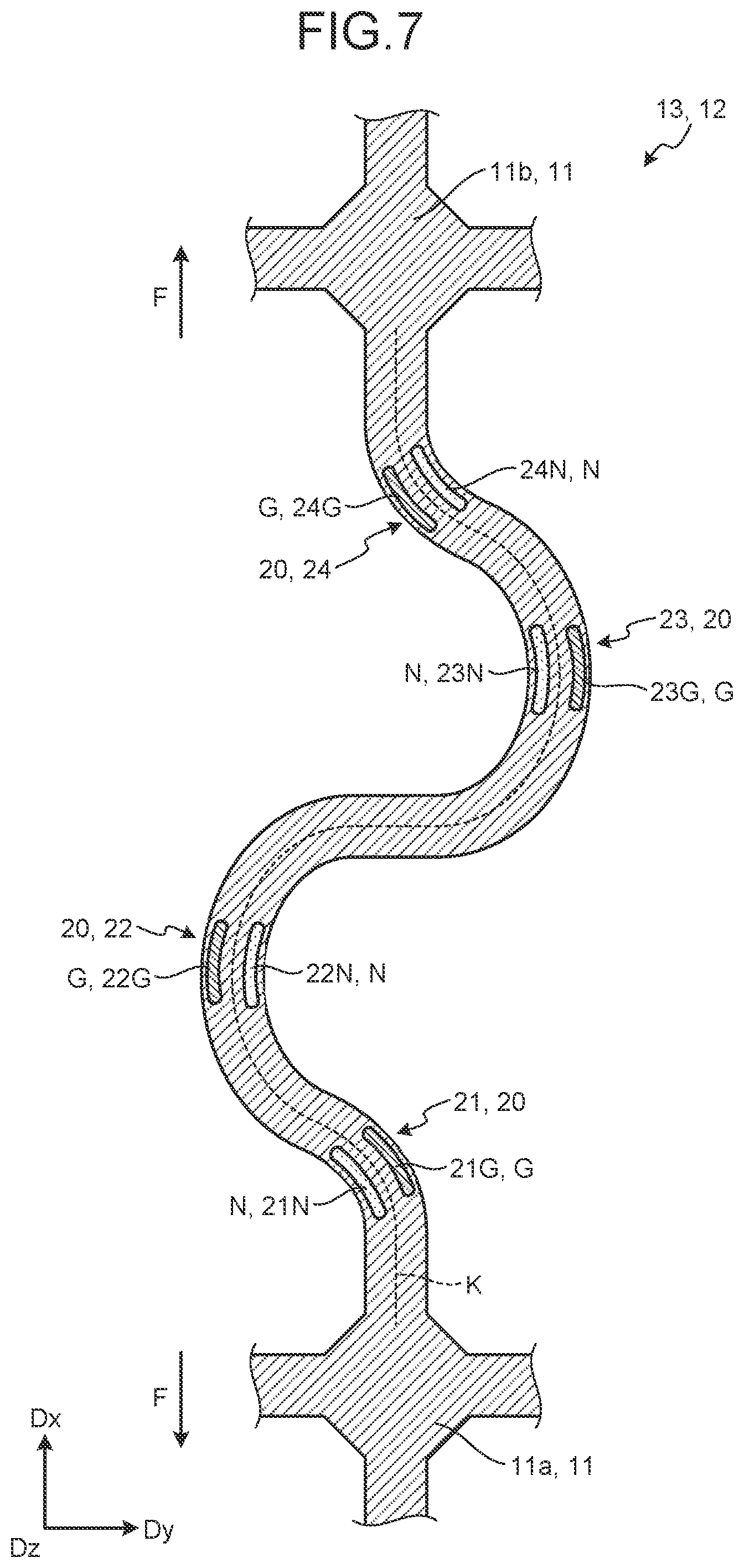 Patent US12422894 Figure 7 – Stretchable device