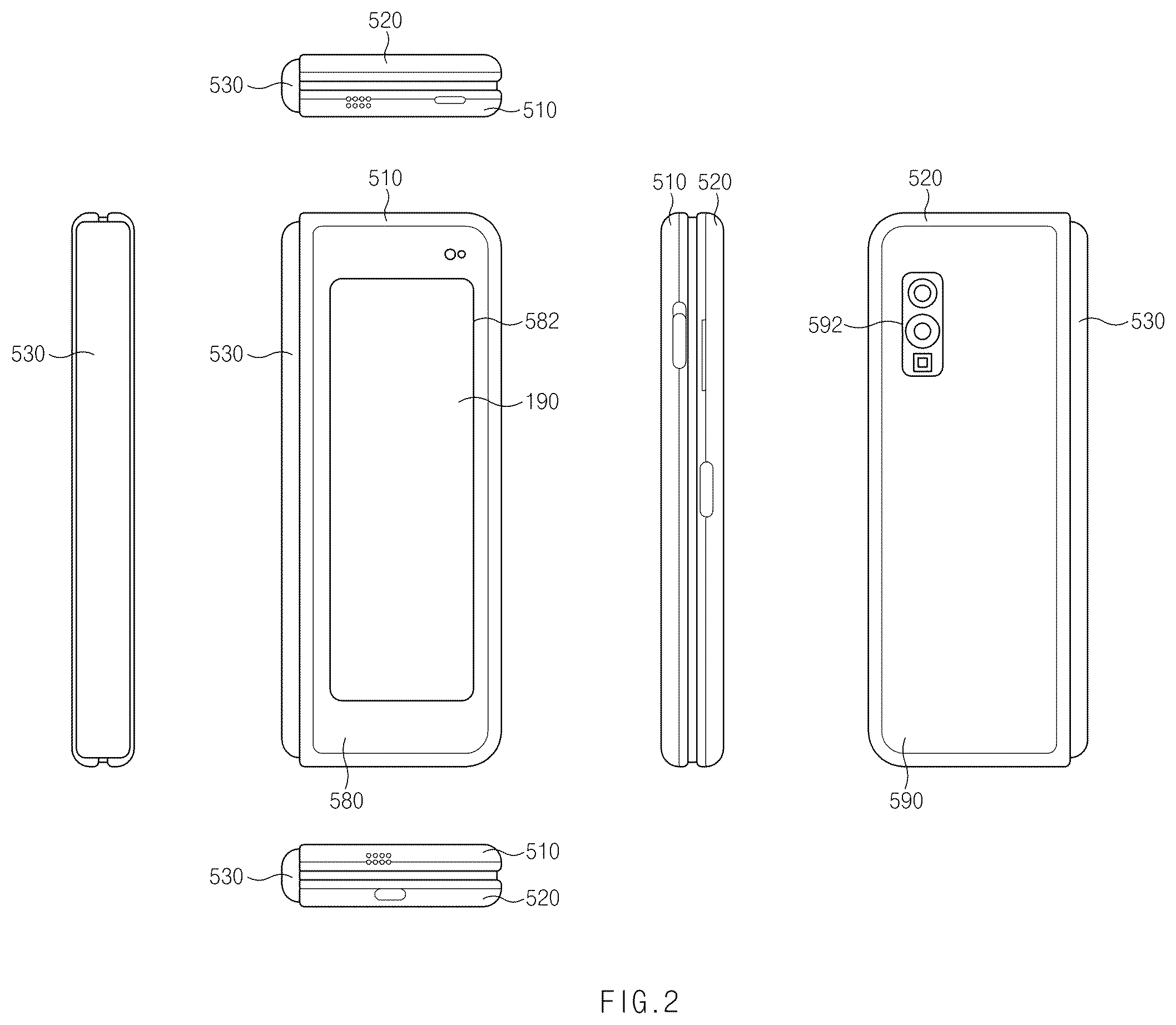 Patent US12422895 Figure 2 – Foldable electronic device comprising protection member