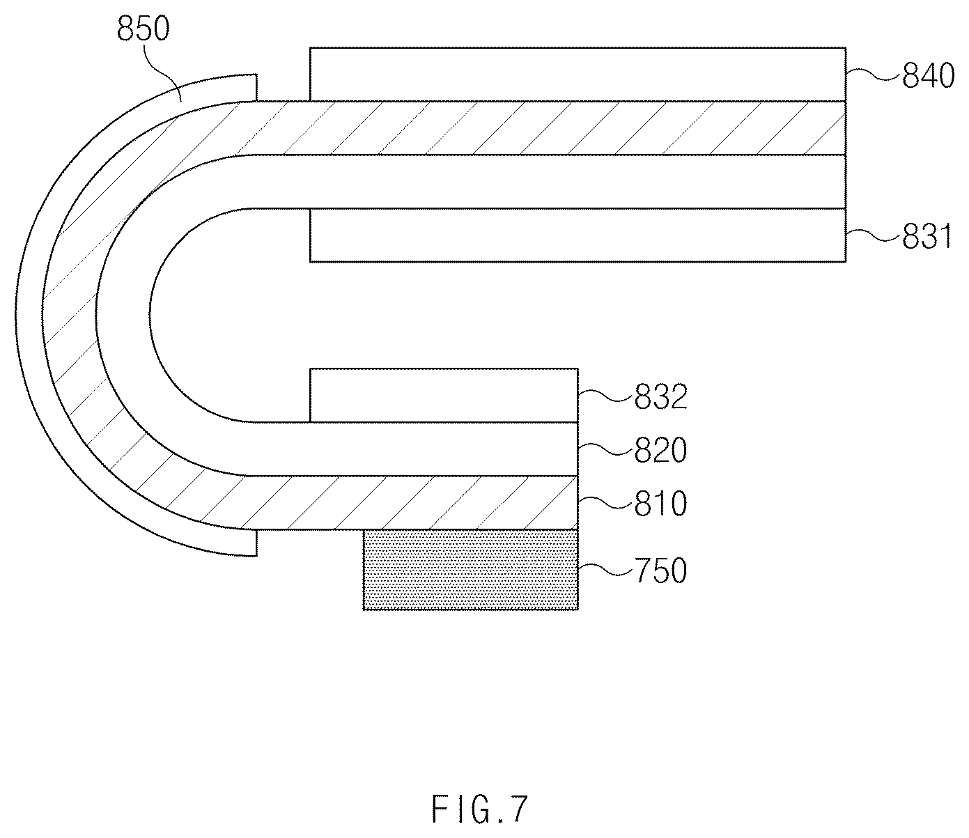 Patent US12422895 Figure 8 – Foldable electronic device comprising protection member