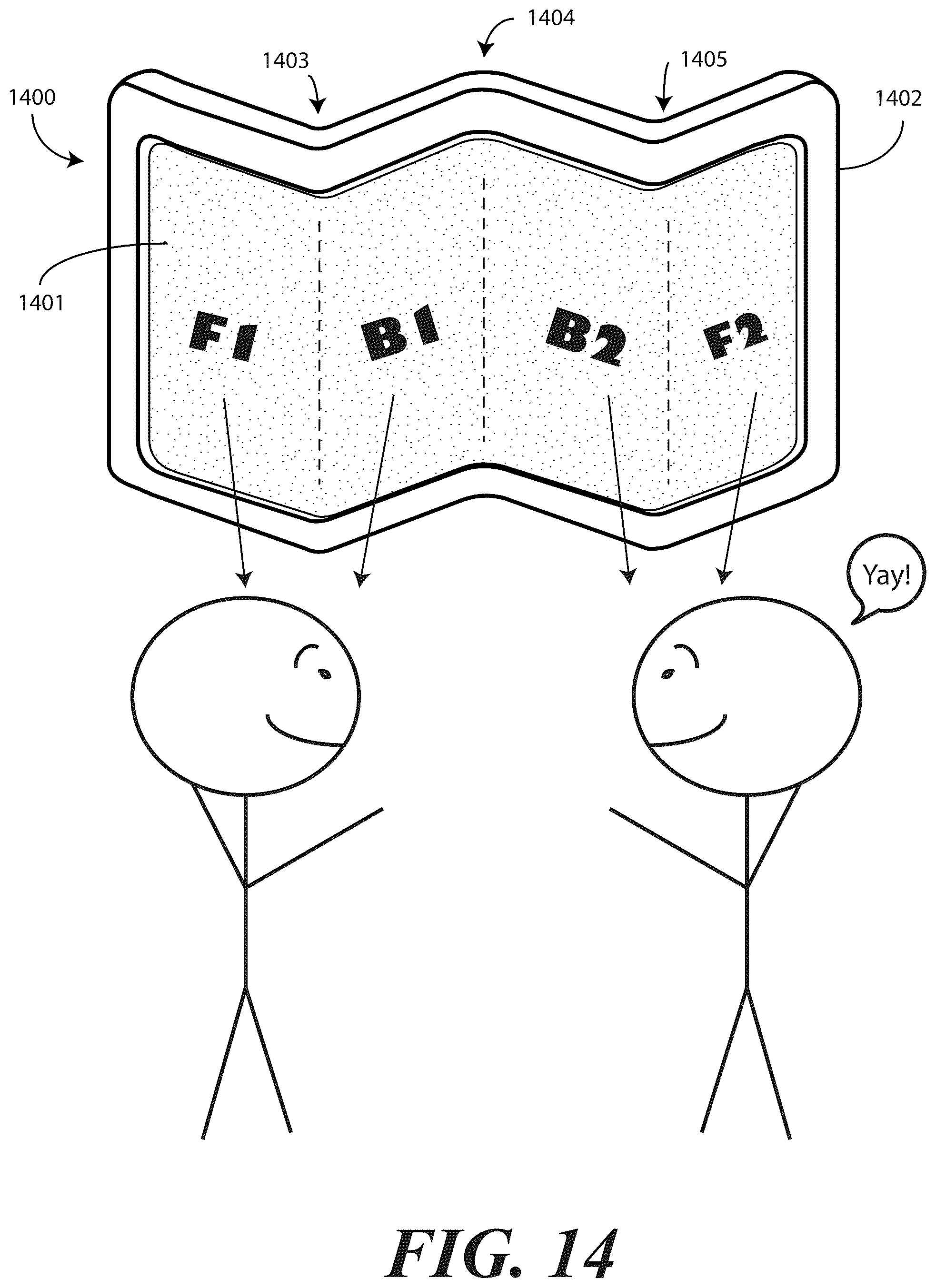 Patent US12422896 Figure 10 – Methods and electronic device enabling movement of content on a flexible display in response to user movement