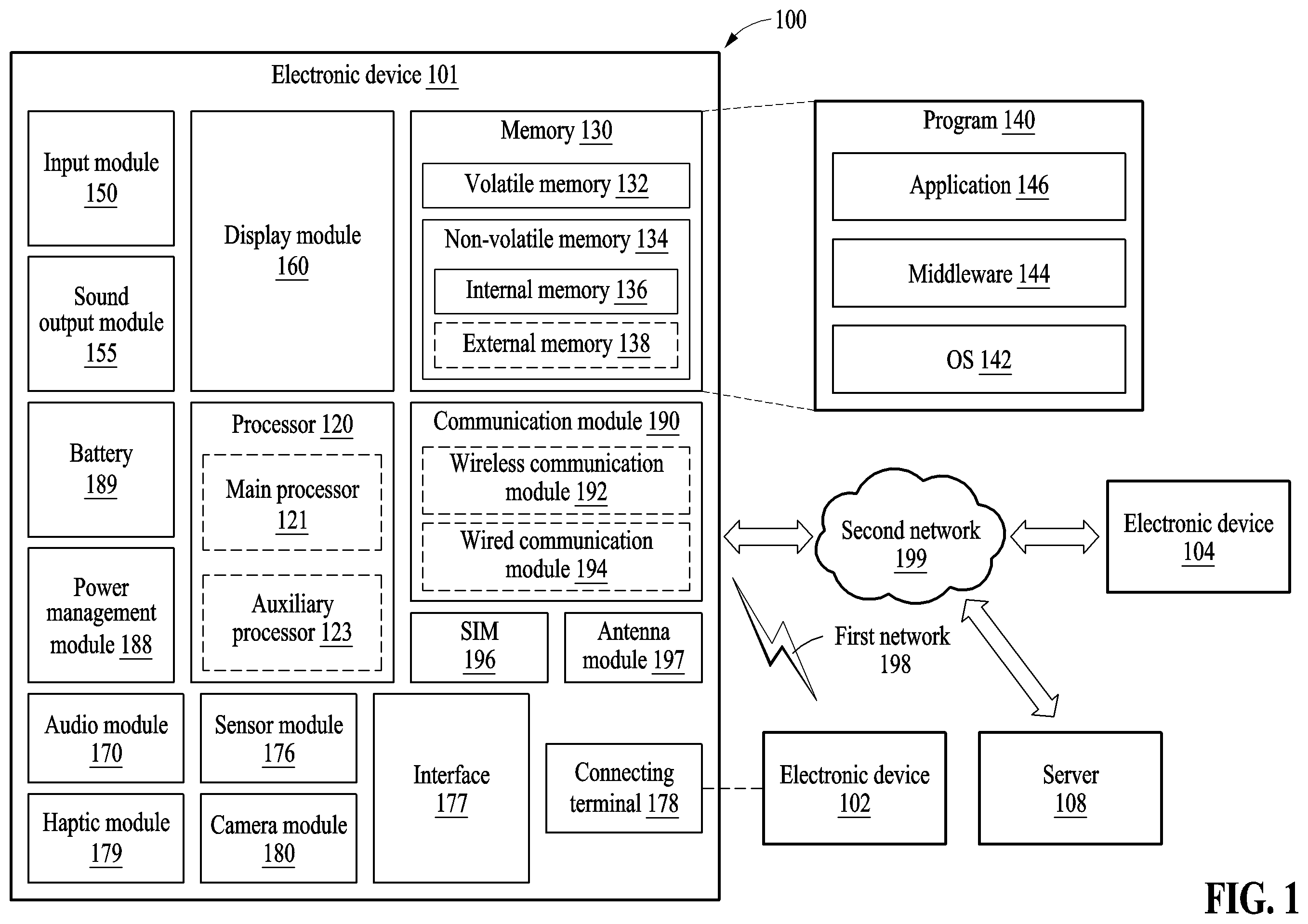 Patent US12422897 Figure 1 – Lifting structure and electronic device including the same