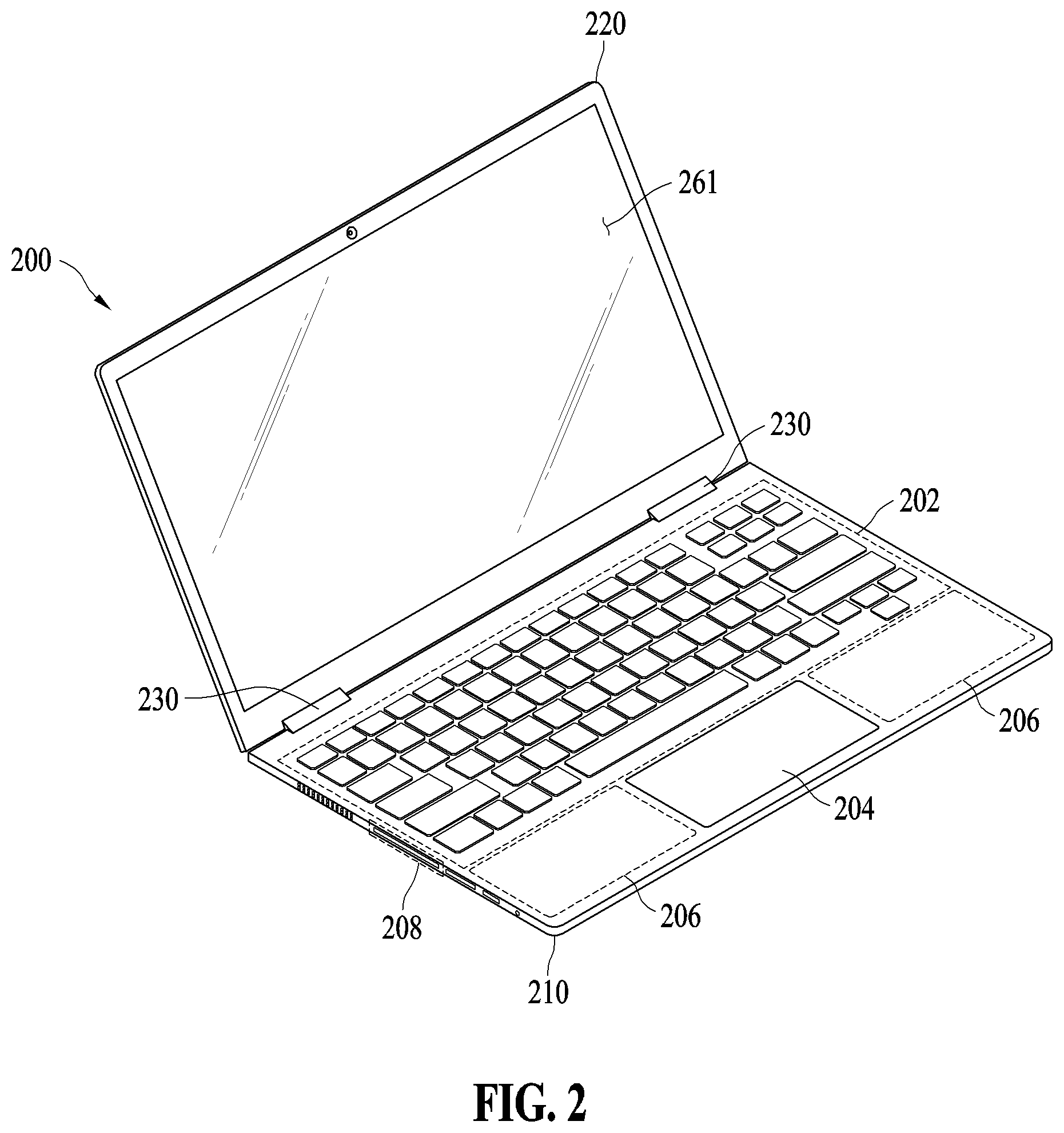 Patent US12422897 Figure 2 – Lifting structure and electronic device including the same