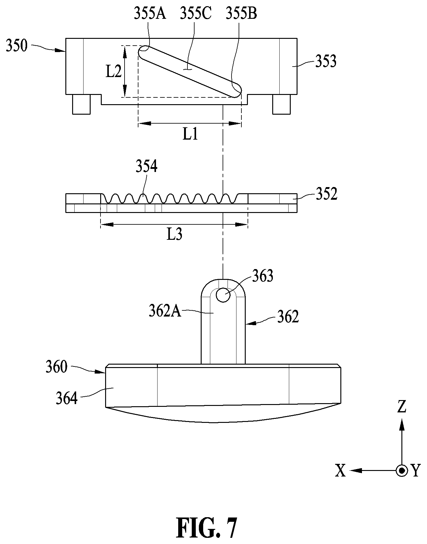 Patent US12422897 Figure 7 – Lifting structure and electronic device including the same