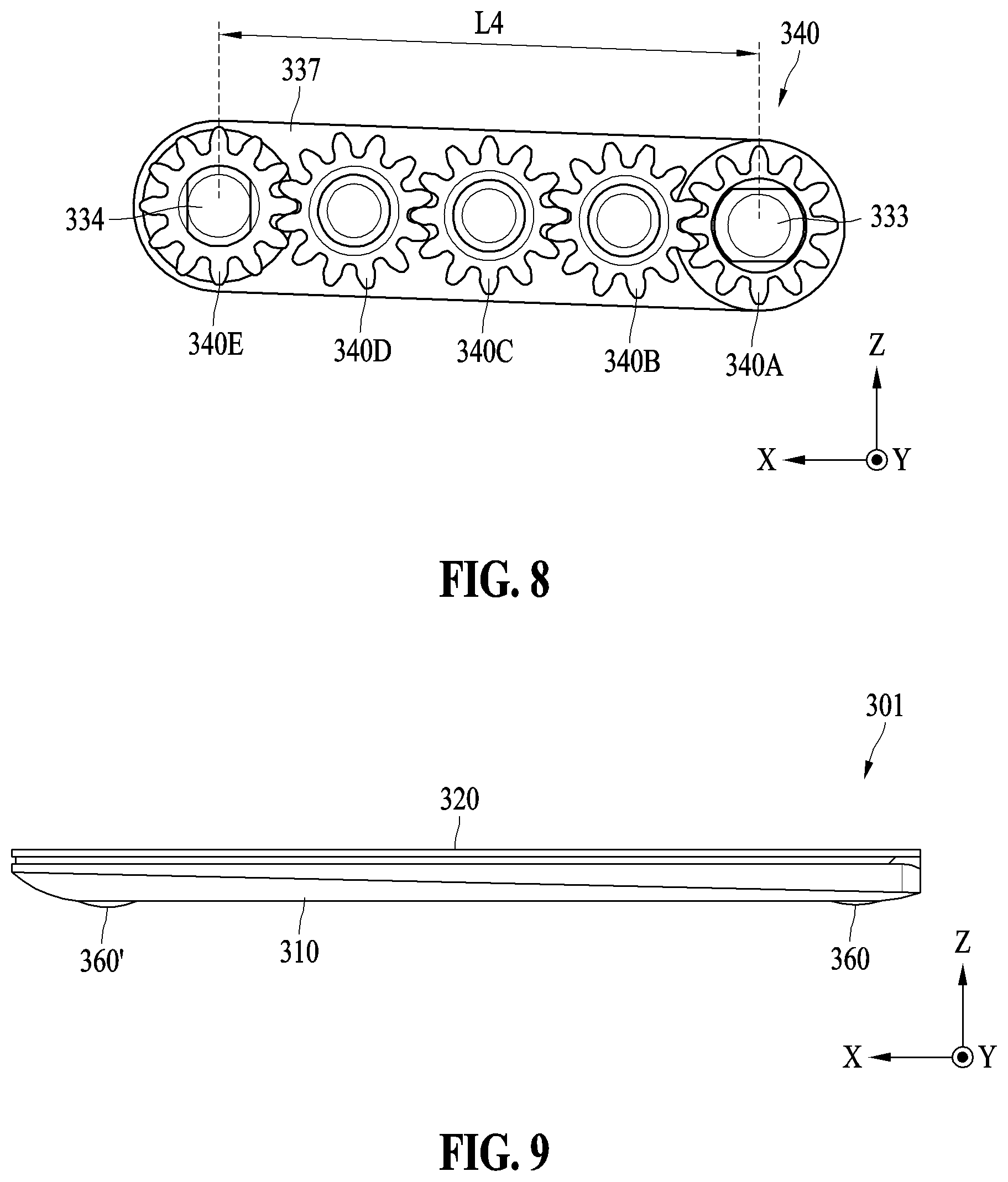 Patent US12422897 Figure 8 – Lifting structure and electronic device including the same
