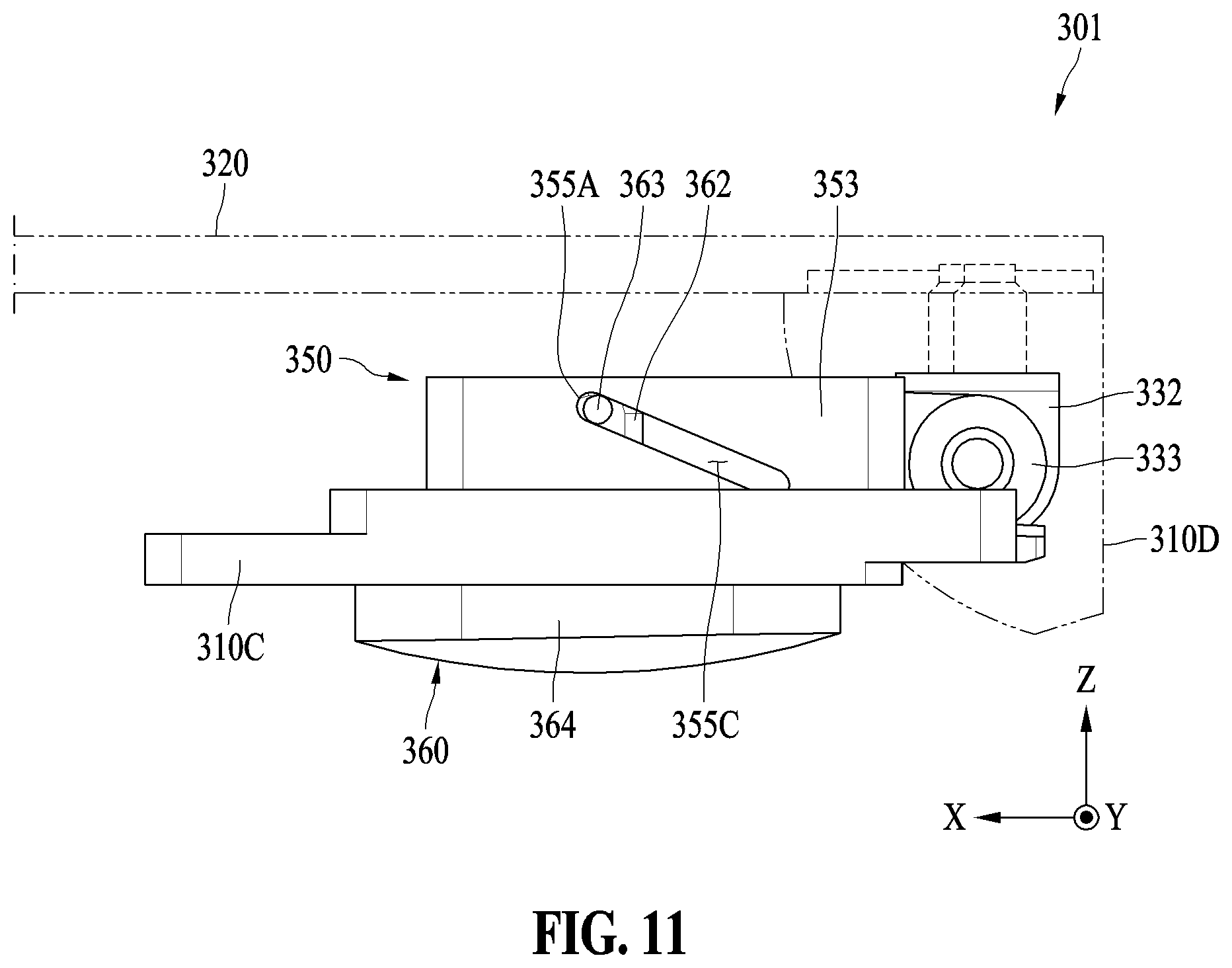 Patent US12422897 Figure 10 – Lifting structure and electronic device including the same