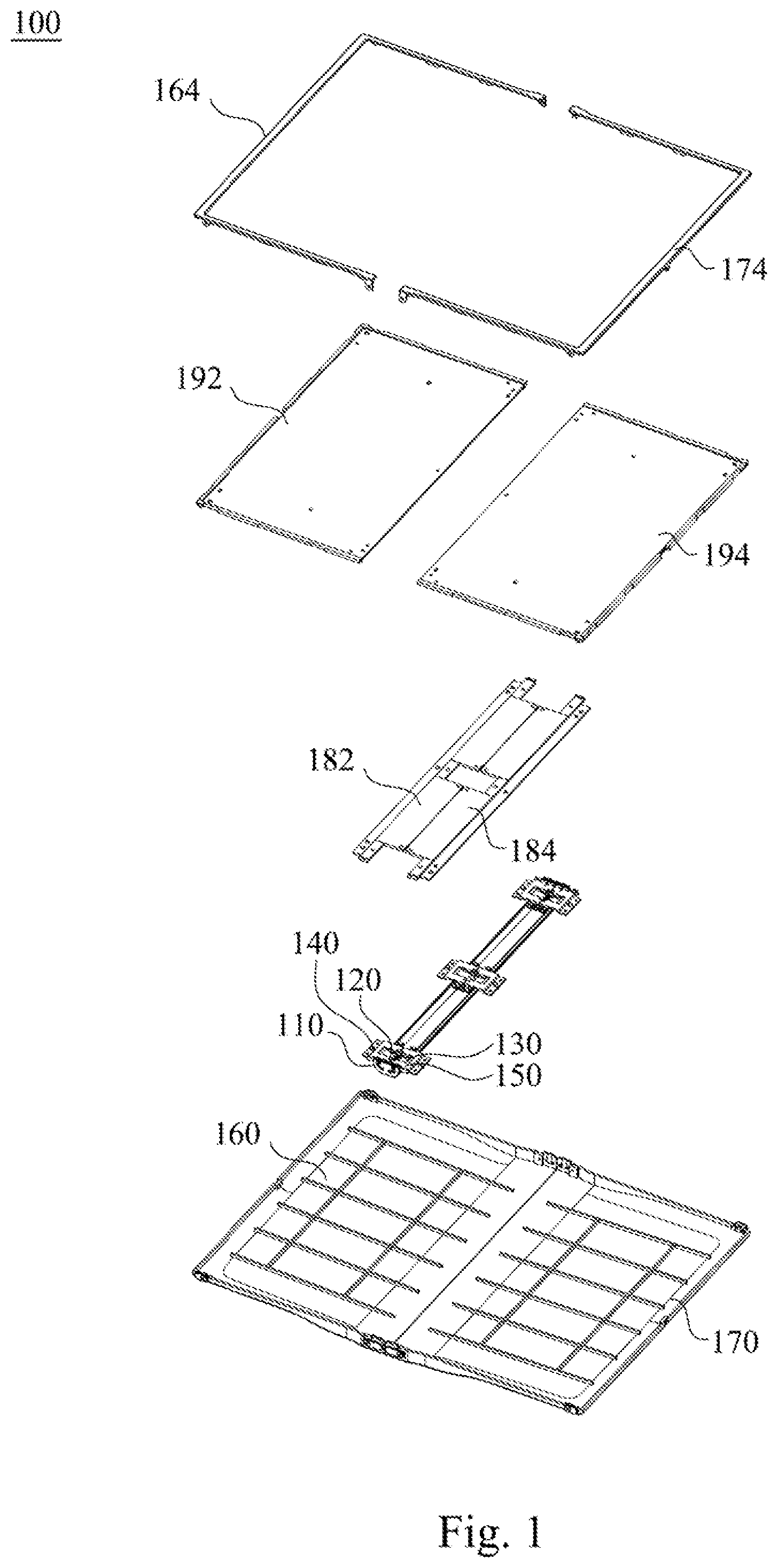 Patent US12422898 Figure 1 – Foldable assembly and foldable display device