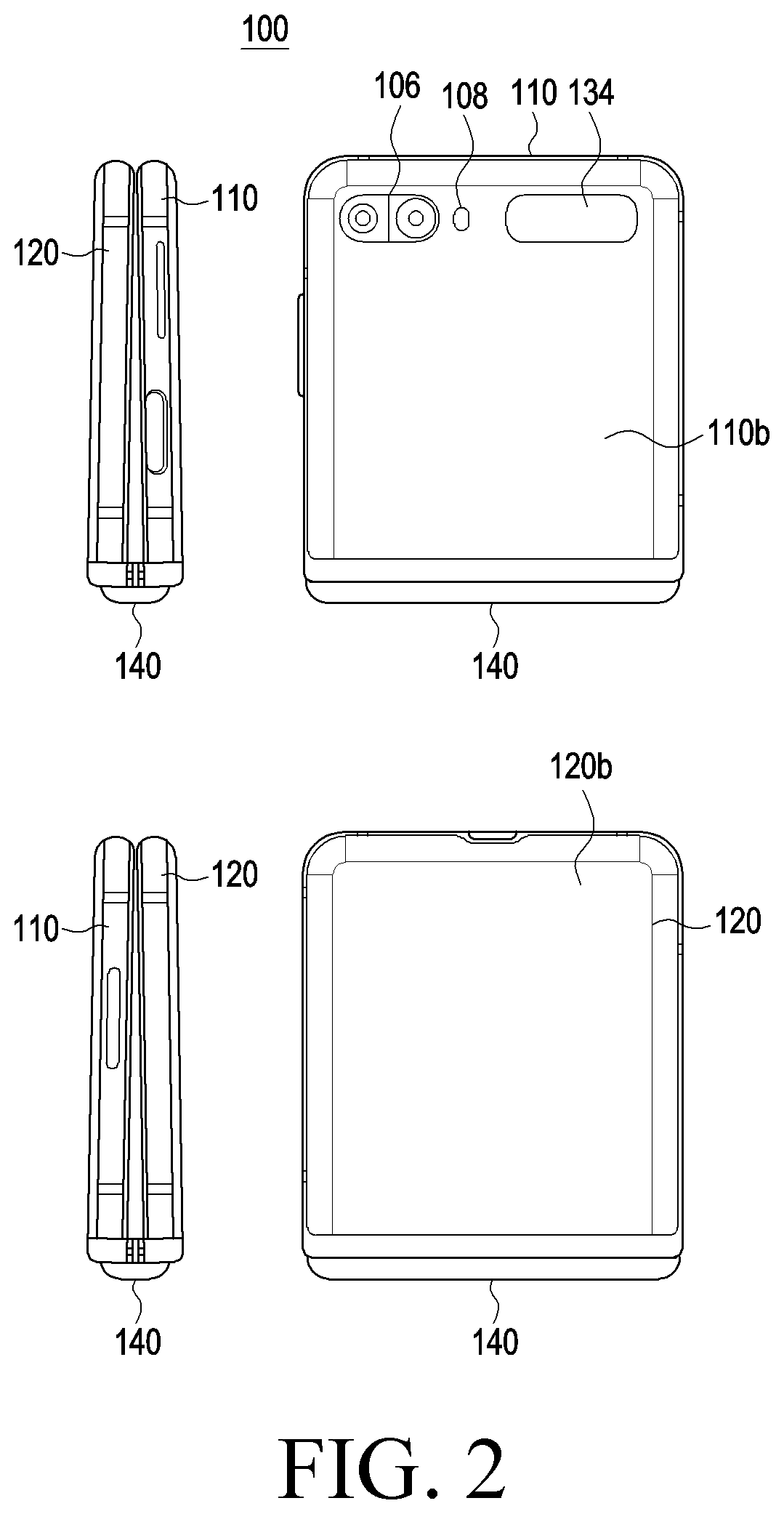 Patent US12422899 Figure 2 – Electronic device including hinge module