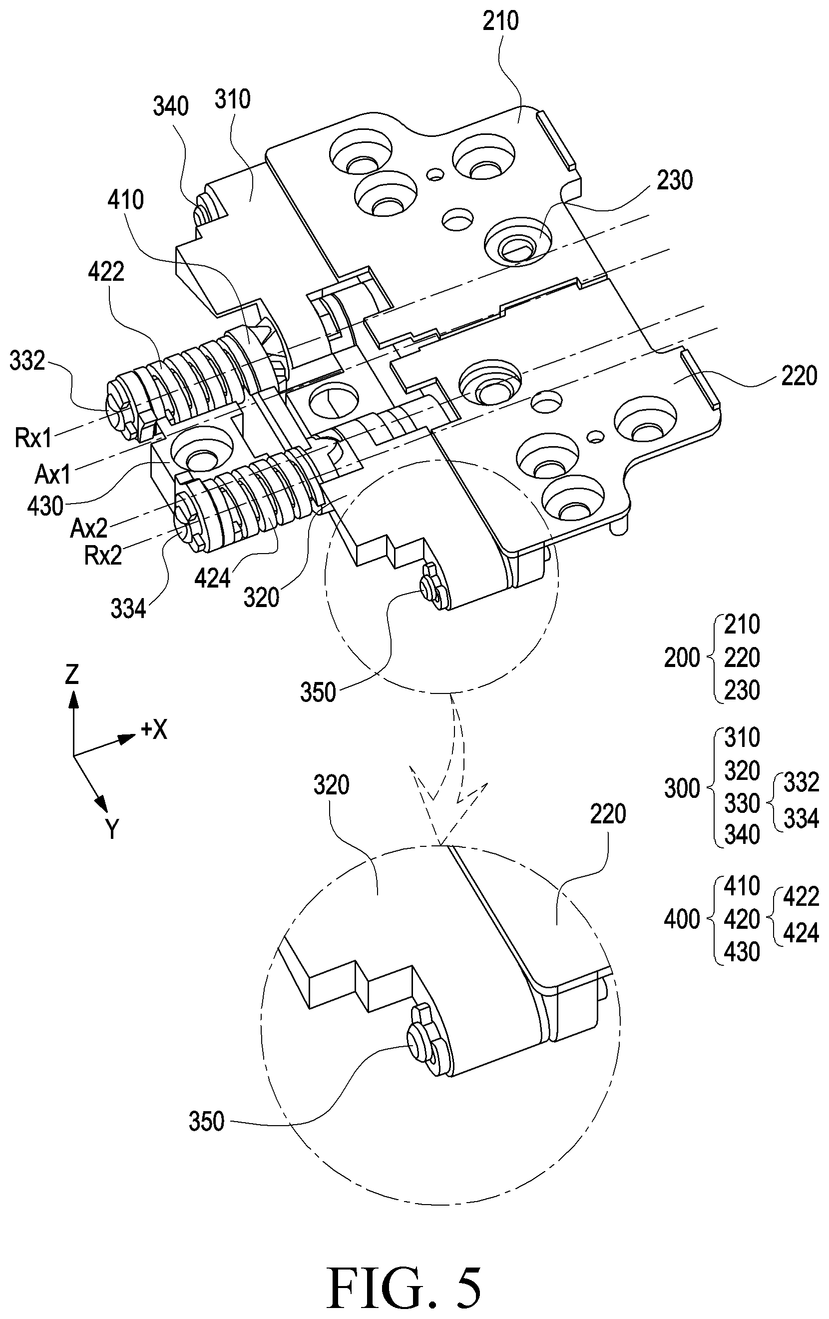 Patent US12422899 Figure 5 – Electronic device including hinge module