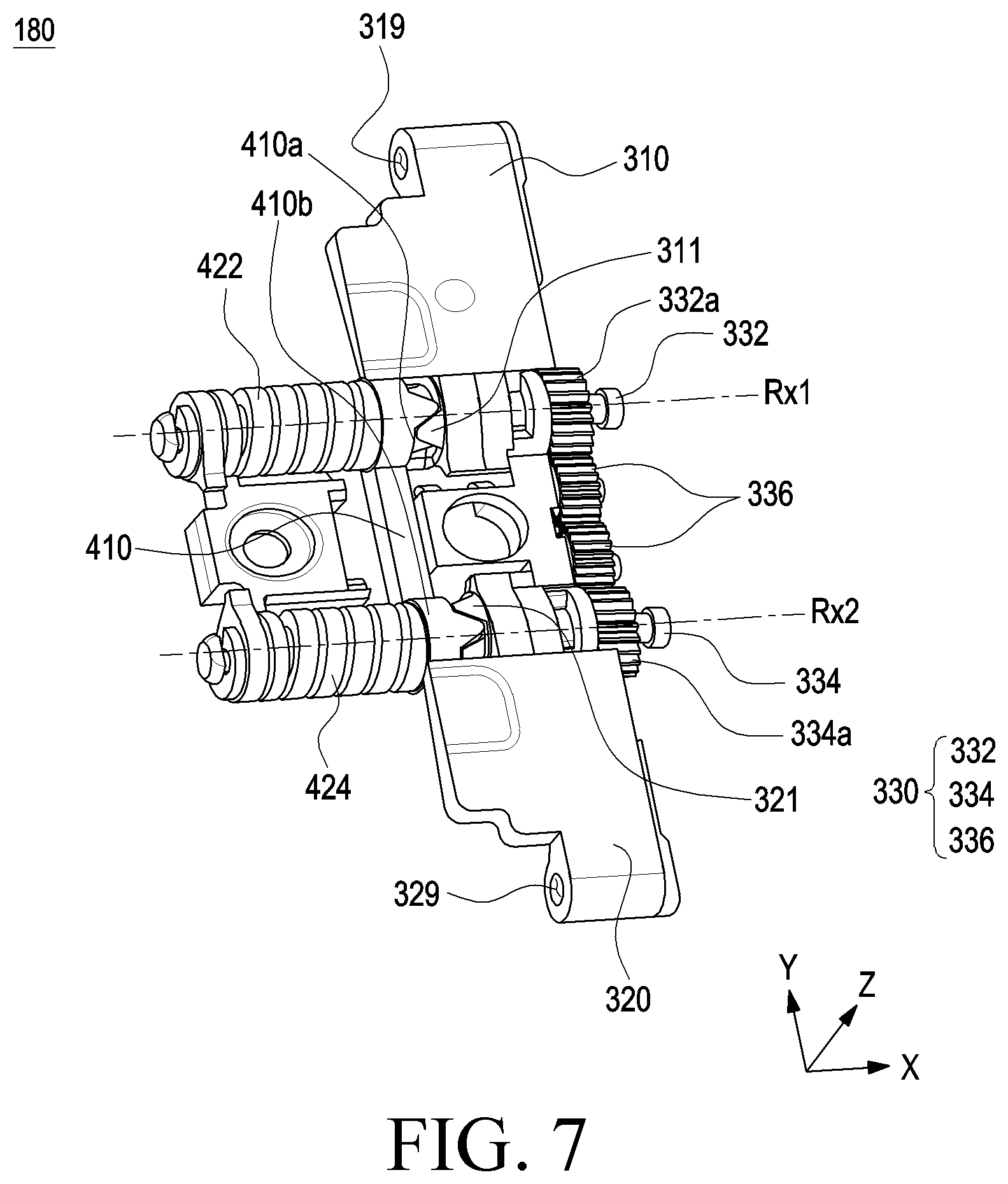 Patent US12422899 Figure 7 – Electronic device including hinge module