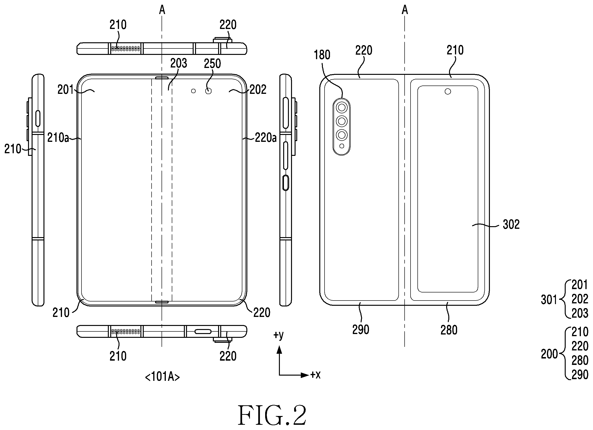 Patent US12422900 Figure 2 – Electronic device comprising coaxial cable