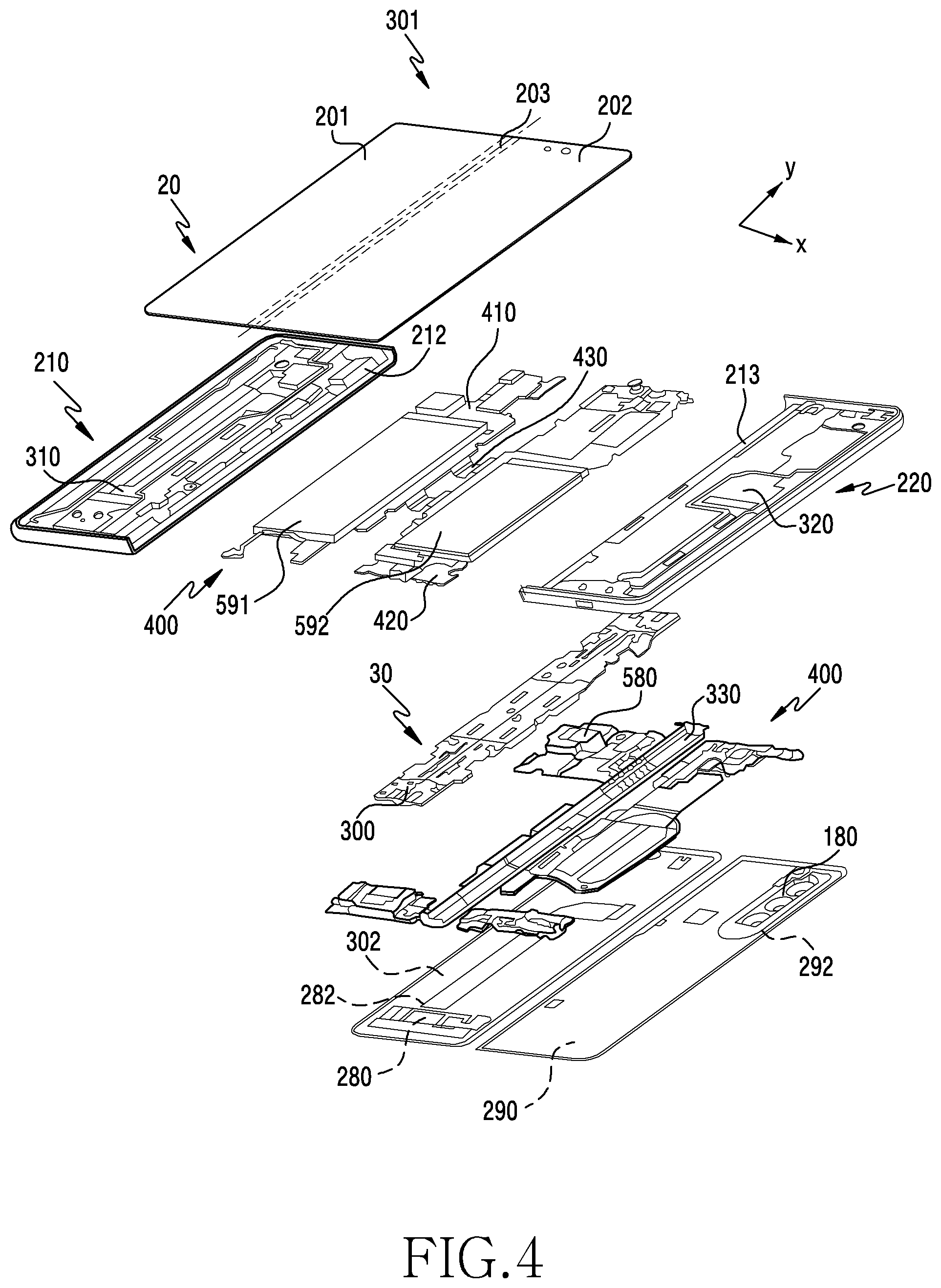 Patent US12422900 Figure 4 – Electronic device comprising coaxial cable