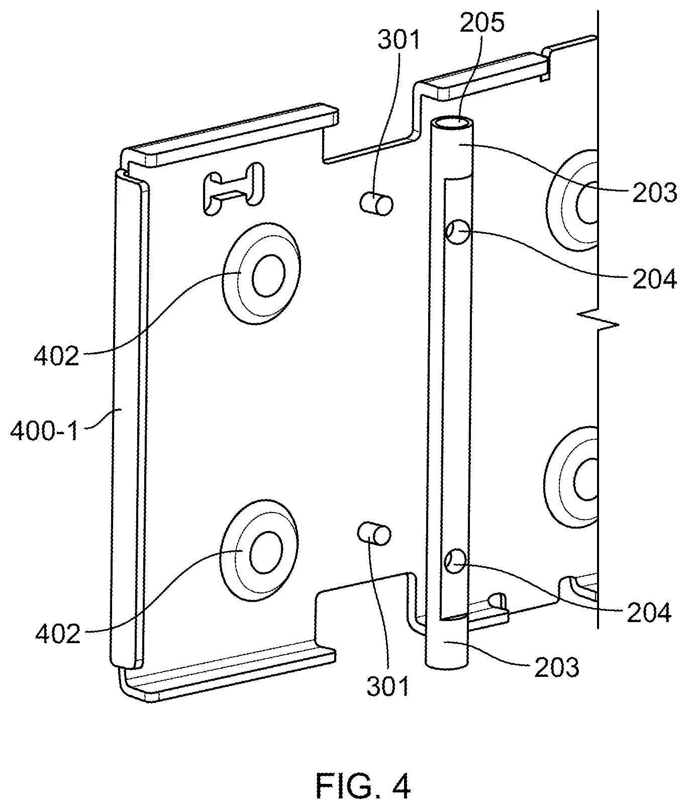 Patent US12422902 Figure 4 – Divider wall assembly including coupling rod and computing system including the same