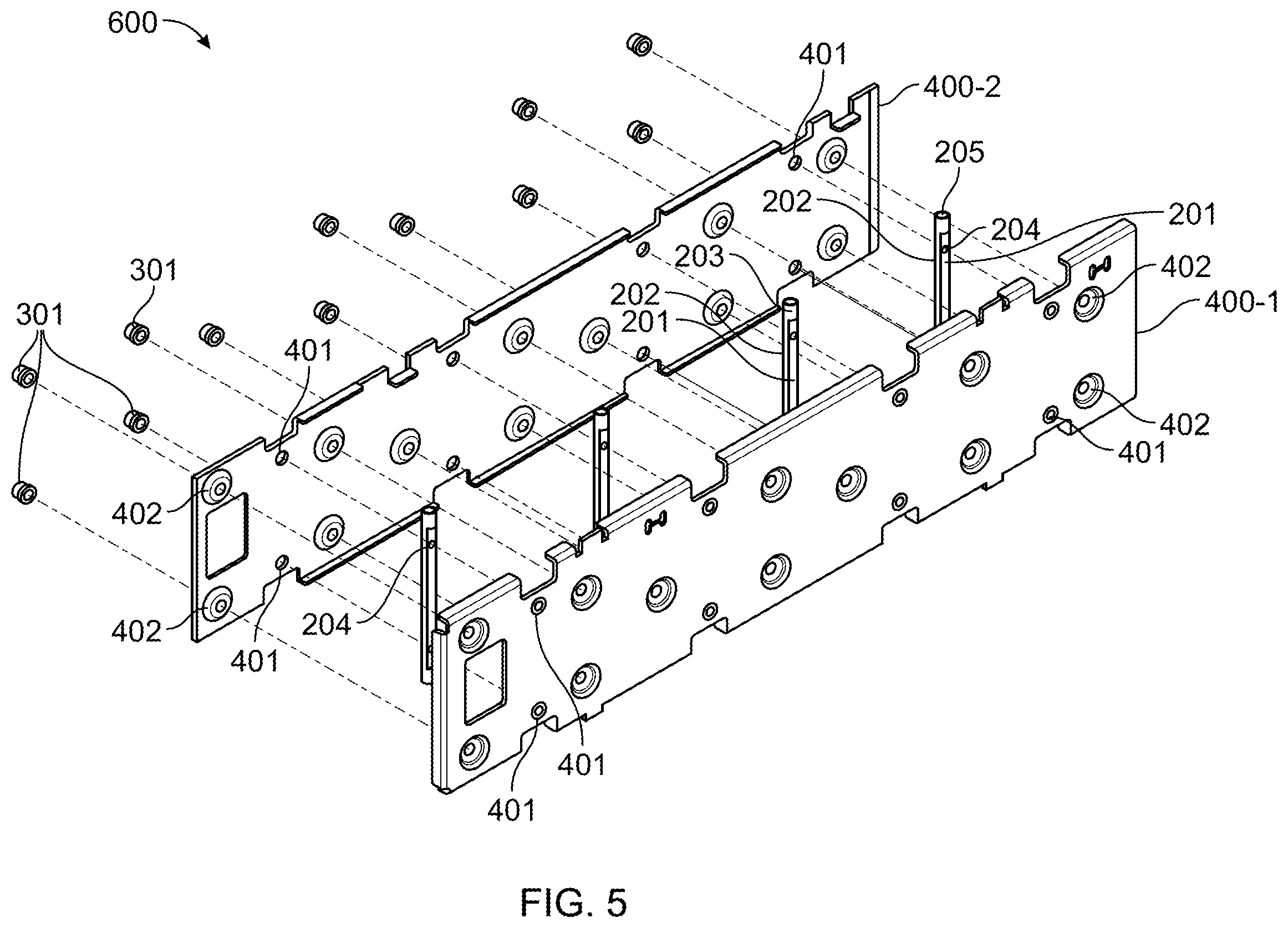 Patent US12422902 Figure 5 – Divider wall assembly including coupling rod and computing system including the same