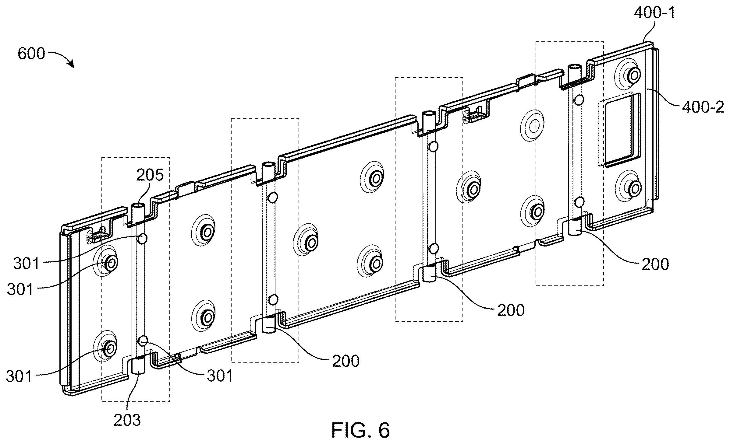 Patent US12422902 Figure 6 – Divider wall assembly including coupling rod and computing system including the same