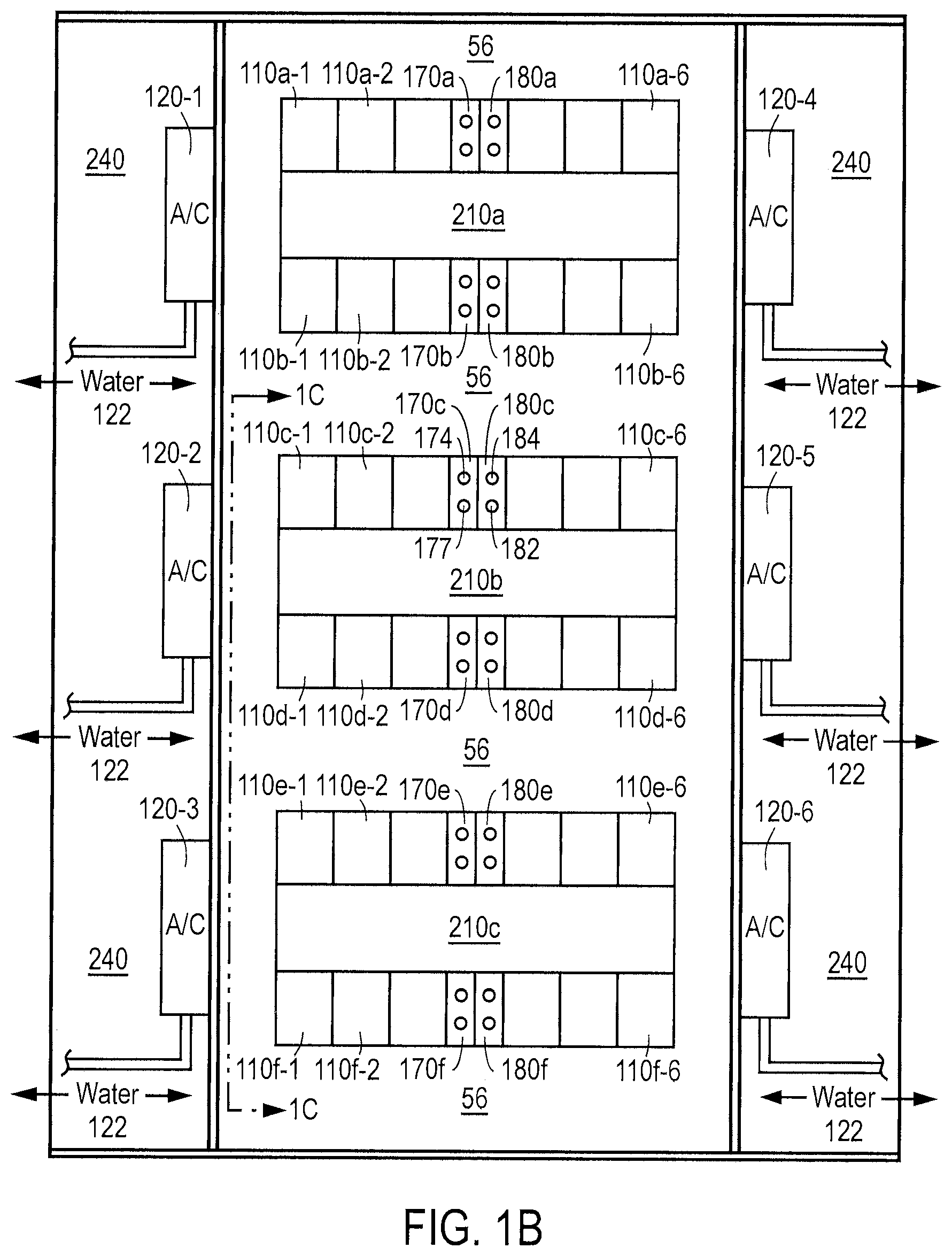 Patent US12422905 Figure 2 – Data center facility including external wall penetrating air handling units