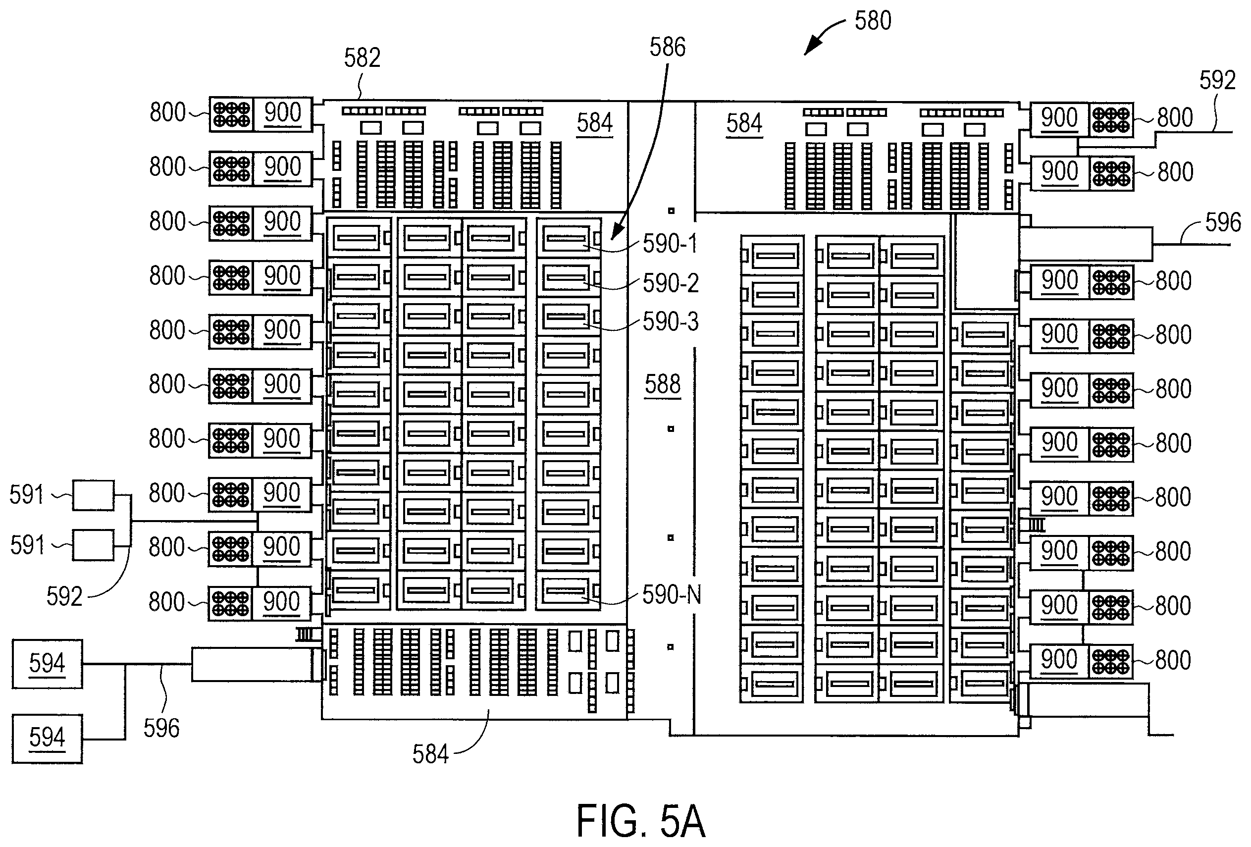 Patent US12422905 Figure 9 – Data center facility including external wall penetrating air handling units