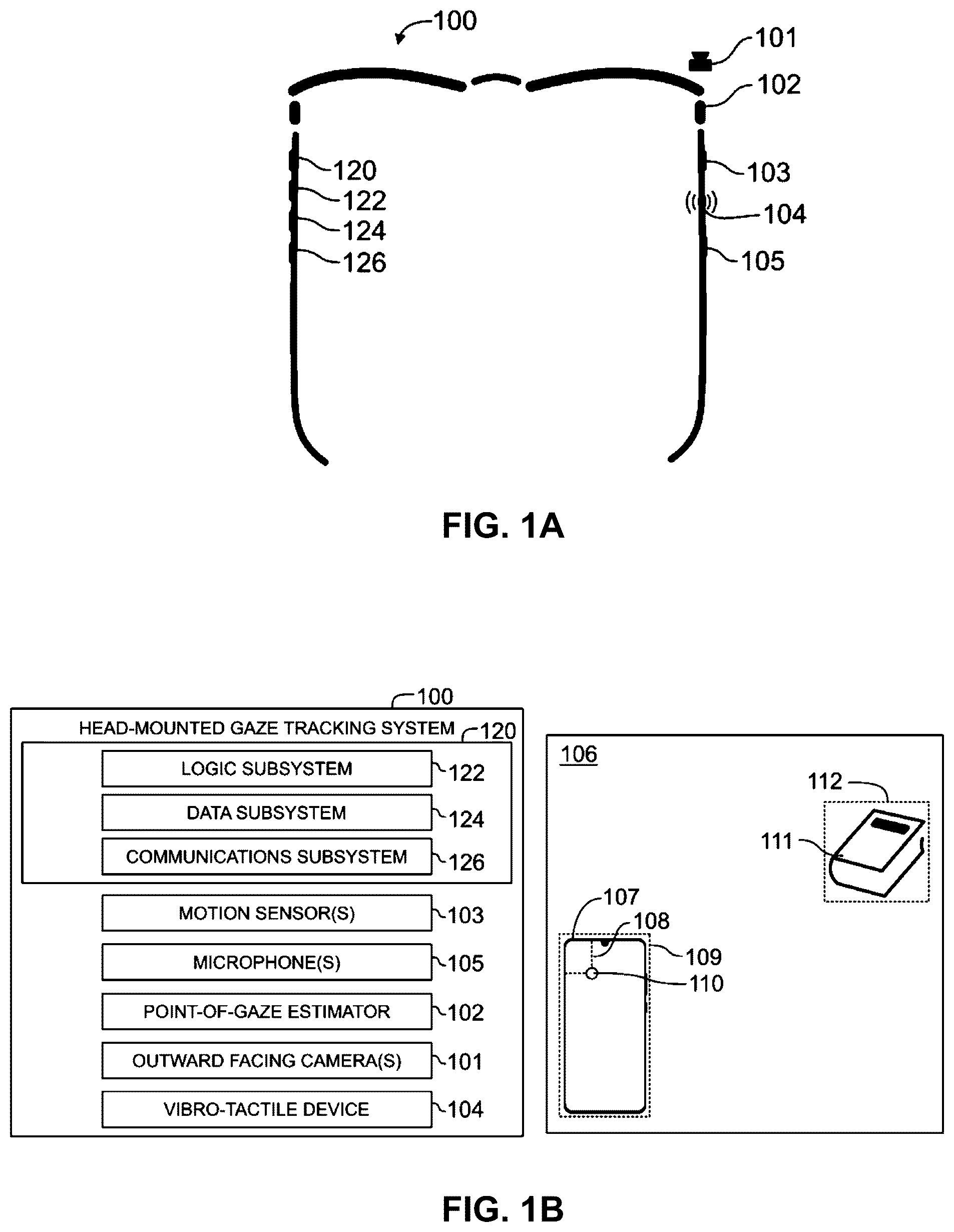 Patent US12422925 Figure 1 – Methods and systems for interacting with digital objects using a gaze tracking-enabled headset